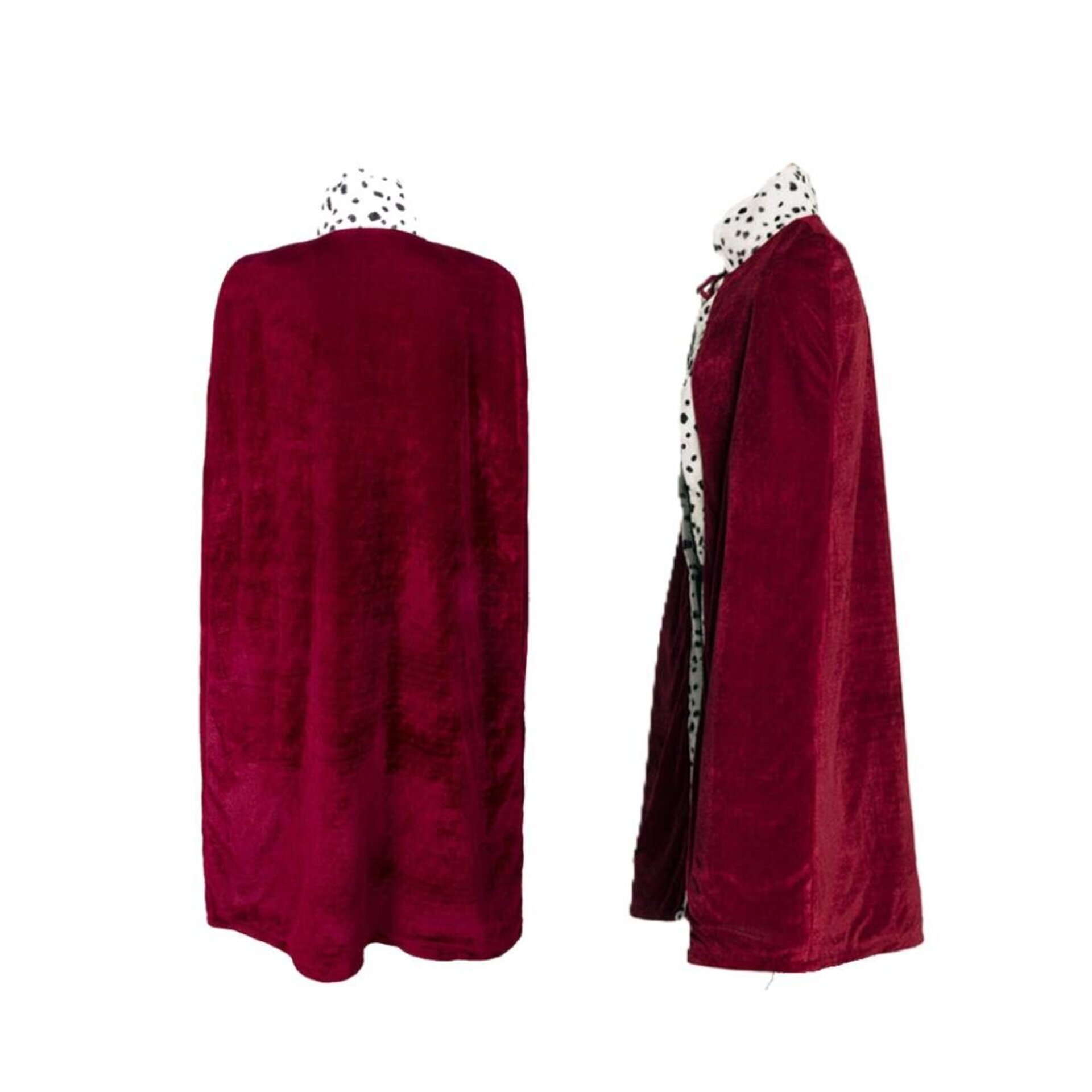 Capa Rey Mago Lujo Burdeos 140cm | Gorro Corona + Bastón | Accesorio Príncipe - 3