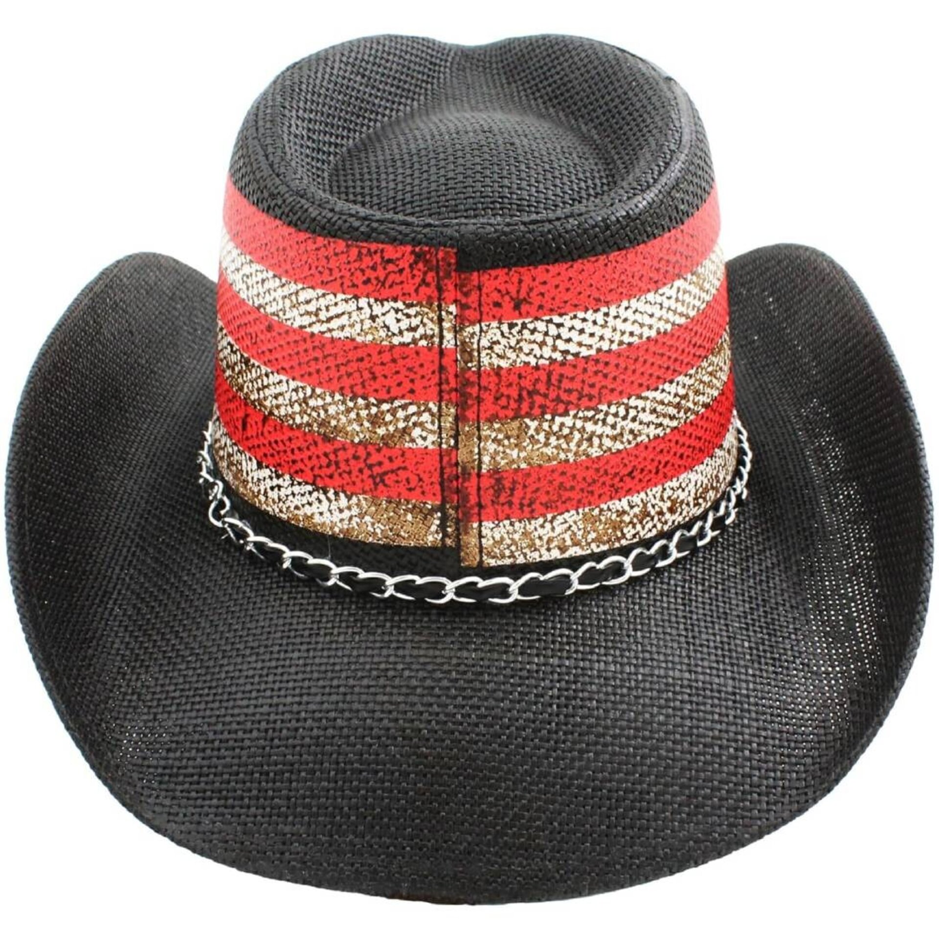 Sombrero Vaquero de Paja Estampado Americano Calavera Western Cowboy Adulto - 7