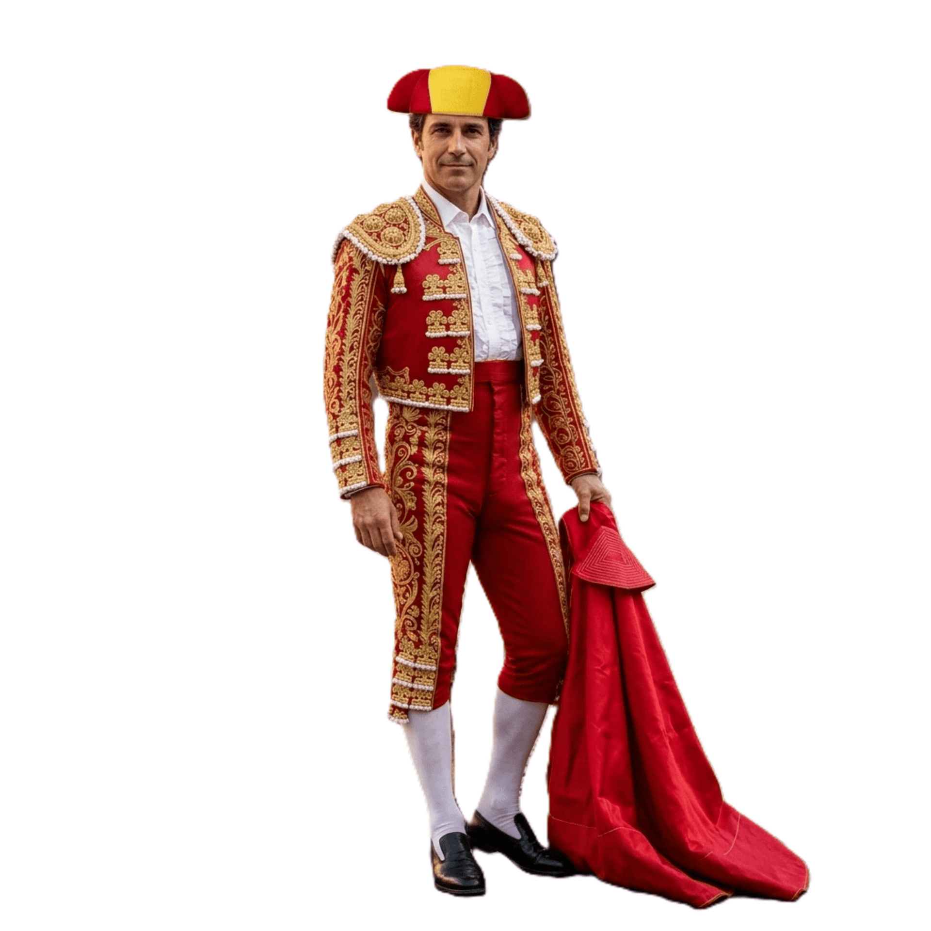 Kit Torero para Disfraz Capote Rojo (145x70cm) + Montera Adulto| Talla Única - 9