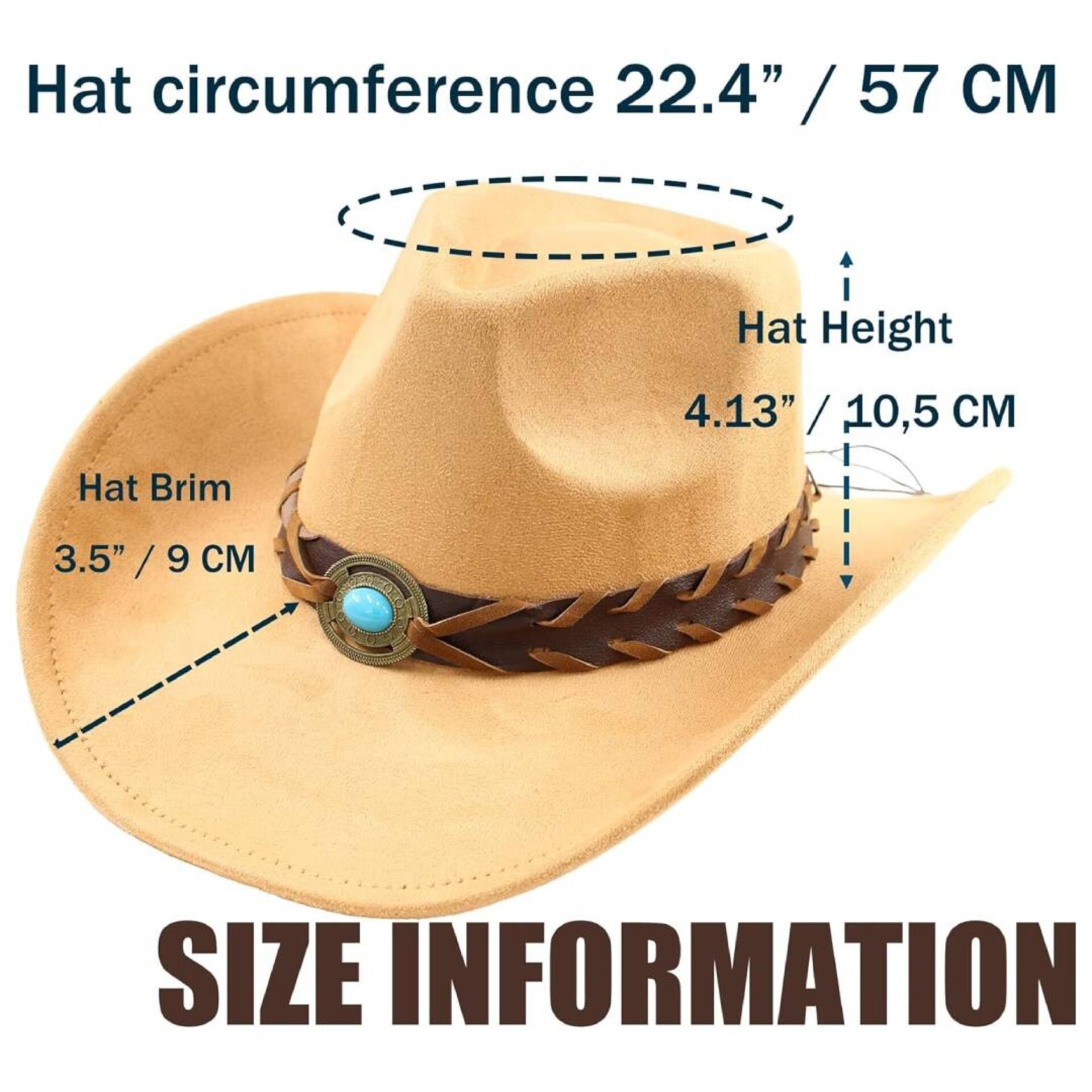 Sombrero Vaquero Cowboy Cowgirl Western Rodeo Unisex para Adulto - 2