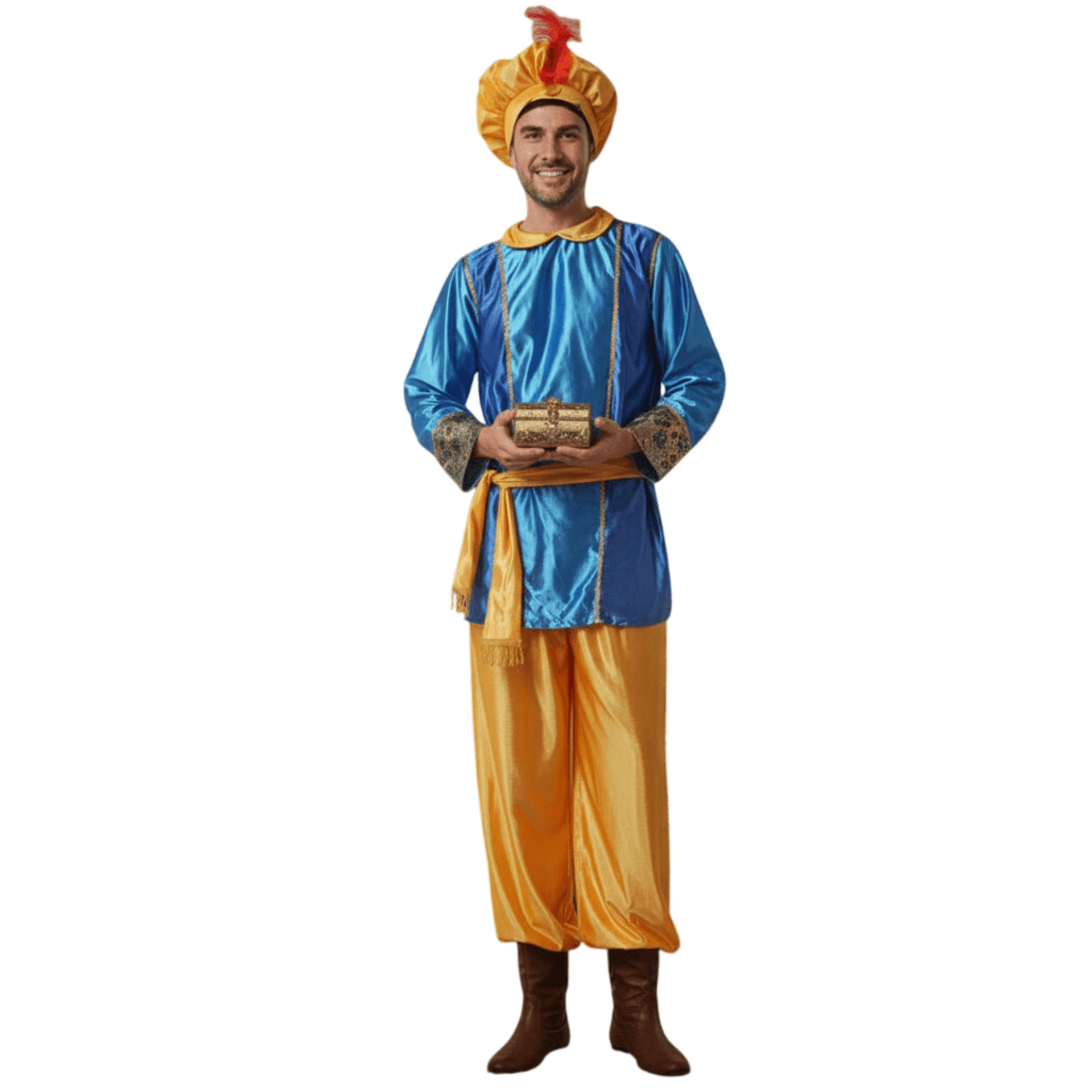 Disfraz de Paje Azul Real - Incluye Gorro, Camisa, Cinturón y Pantalón - 3