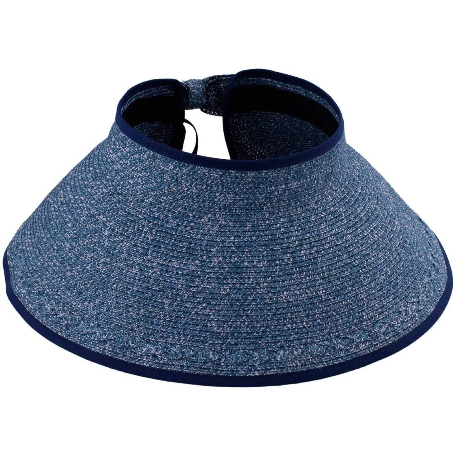 Visera paja azul - Sombrero verano con Velcro - 2