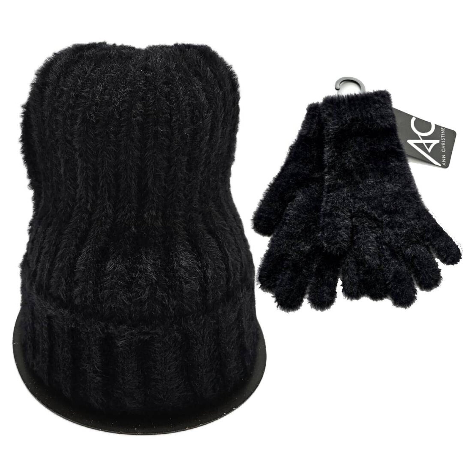 Pack Térmico Invierno Mujer | Gorro y Guantes Negros | Talla Única Ajustable - 2