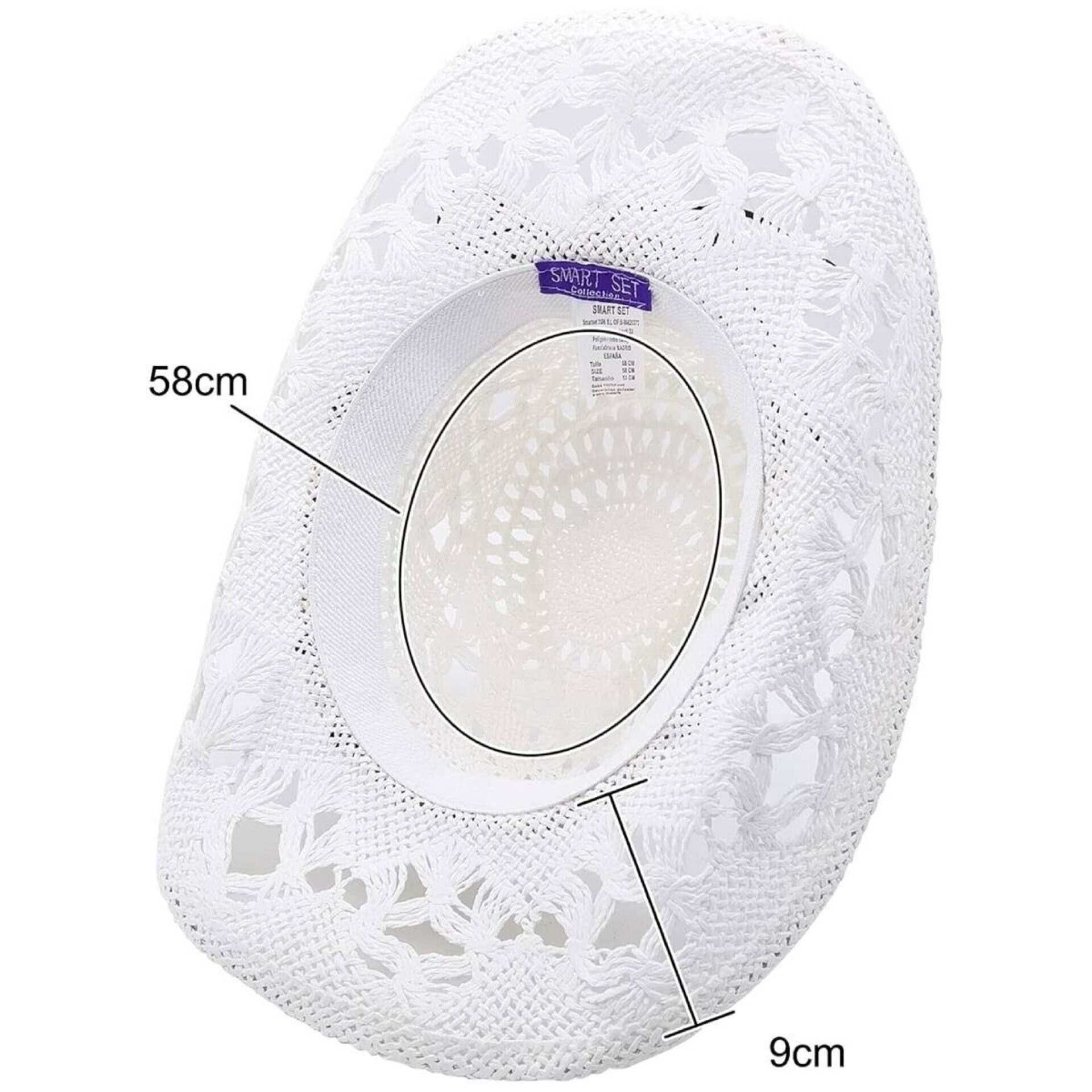 Sombrero Vaquero Cowboy Western para Mujer Blanco Talla única - 7