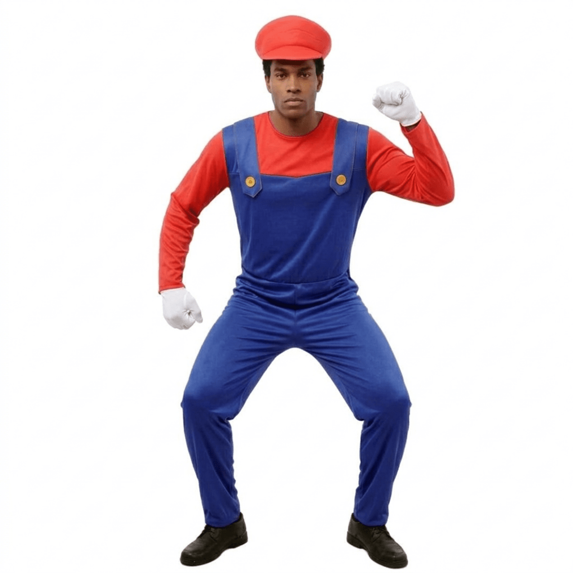 Disfraz Luigi, Super Mario Bros Hermanos Fontanero Enterizo, Gorra para Adulto - 2