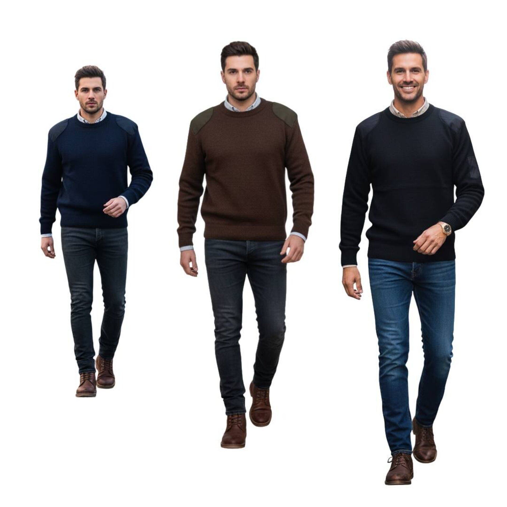 Jersey cuello redondo con mangas largas punto grueso acrilico para Hombre - 3