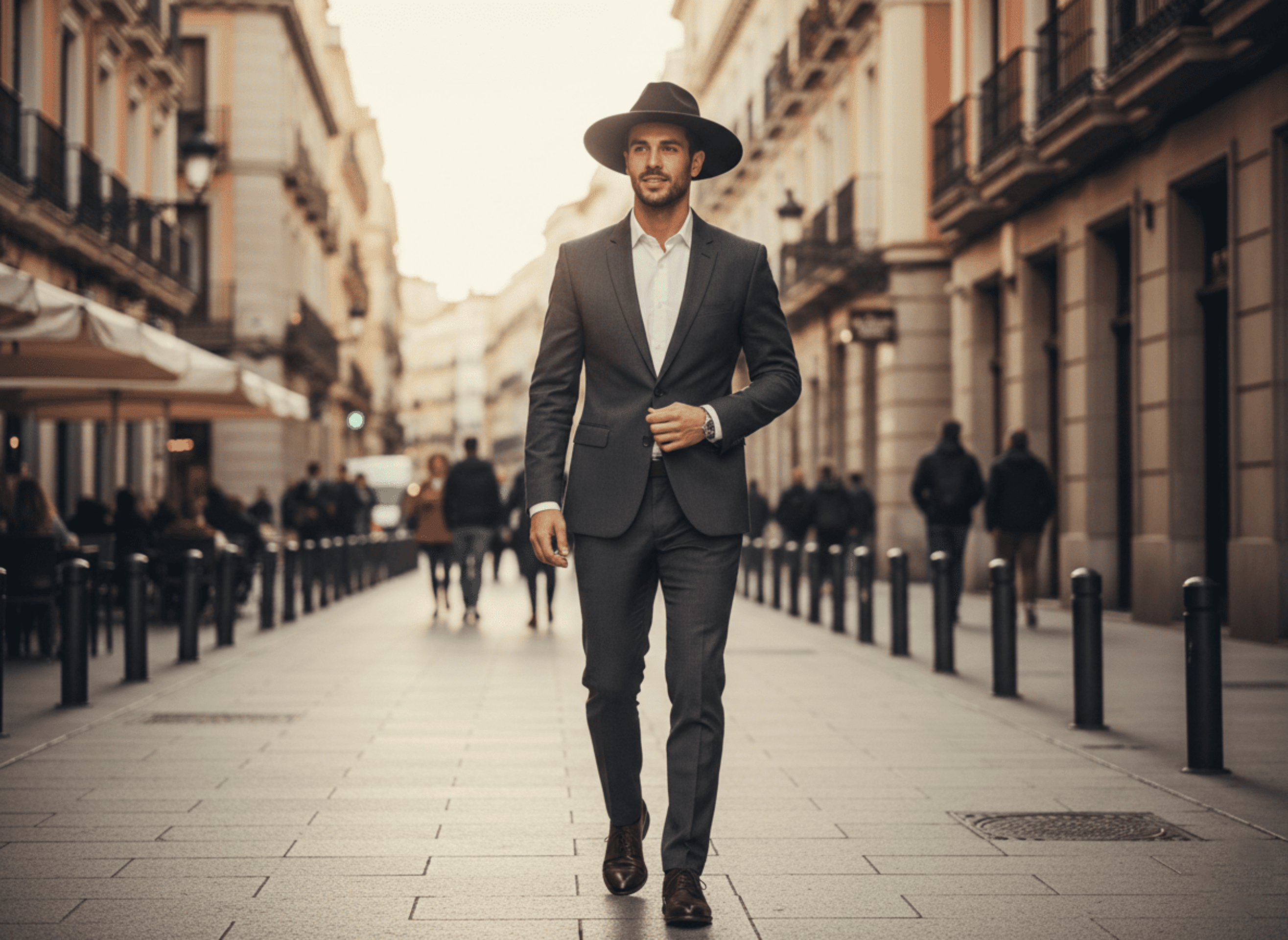 Sombrero Negro Fedora Español Sevillano de ala ancha Hombre Adulto Talla única - 13