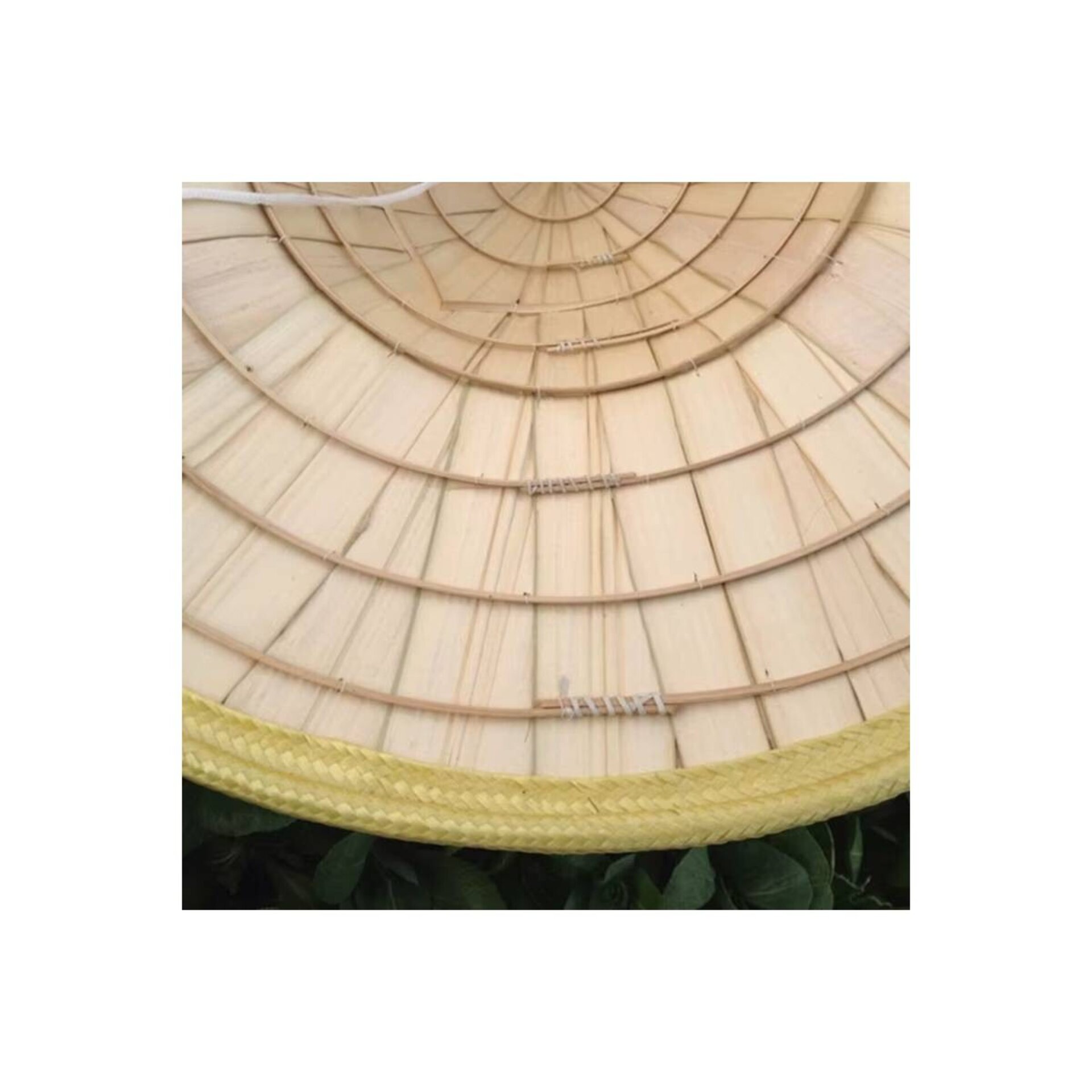 Sombrero de paja natural Chino hecho a mano Bambú Protección Solar Adulto - 4