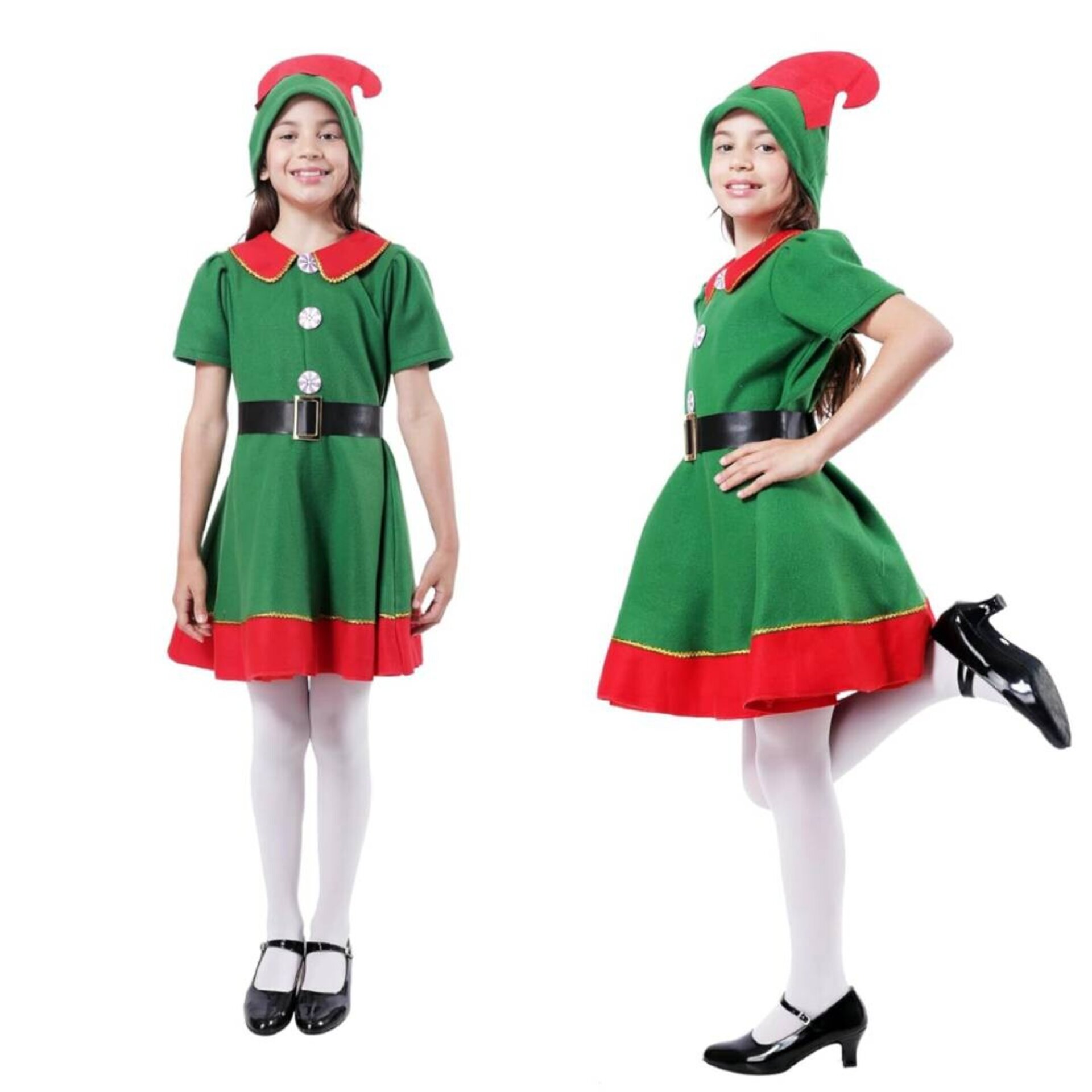 Disfraz Elfo - Duende Verde - Vestido niña - Navidad Regalos Talla 3 a 12 años - 7
