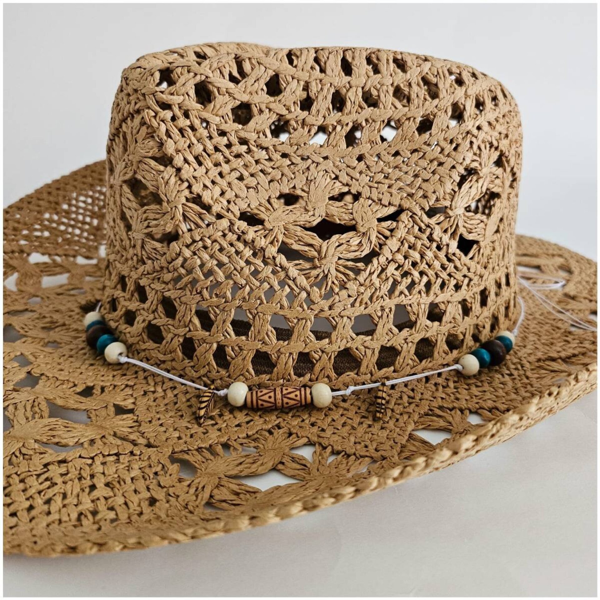 Sombrero Vaquero paja bohemio Baile Country Western Estilo occidental Unisex - 7