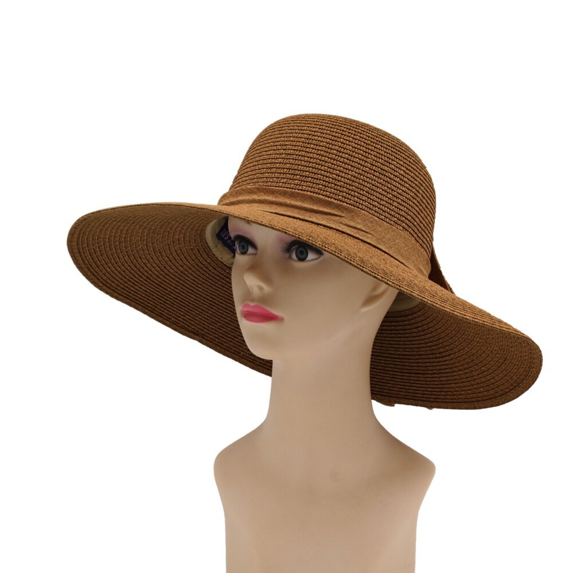 Sombrero de playa para Mujer de Verano, de ala Ancha, Pamela de paja Talla única - 3