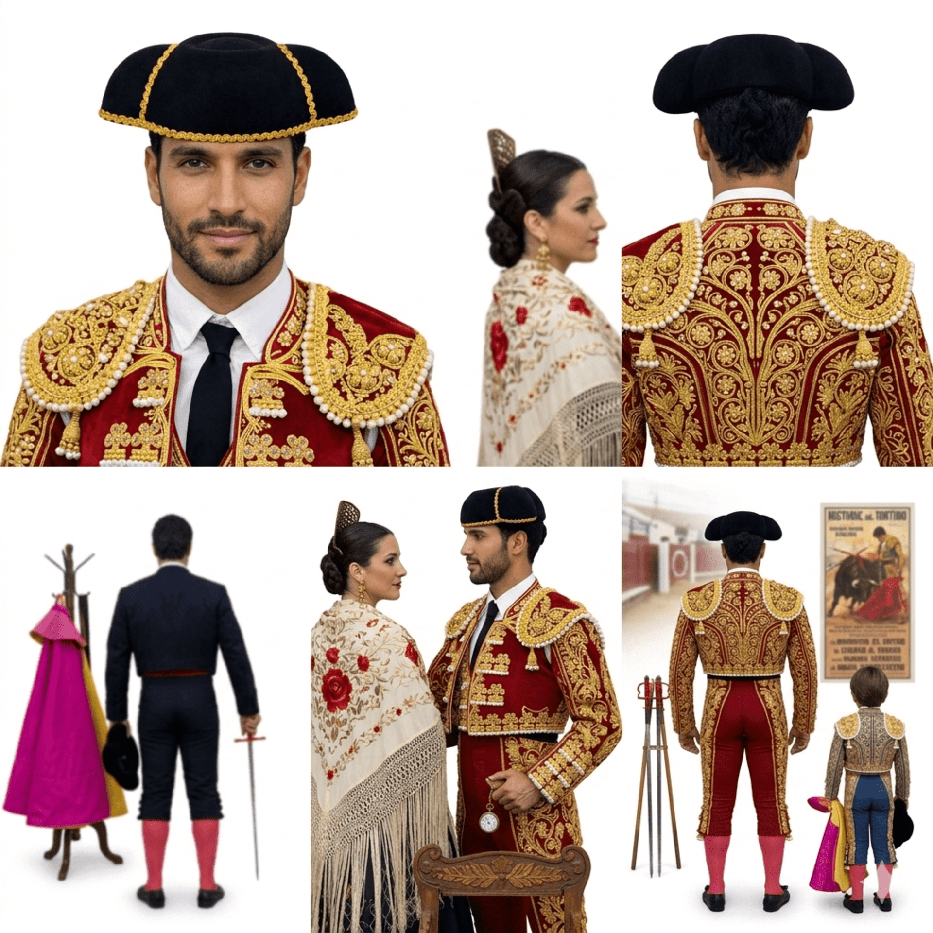 Monteras de Torero para Disfraz Adulto - Sombrero Español Carnaval y Halloween - 2