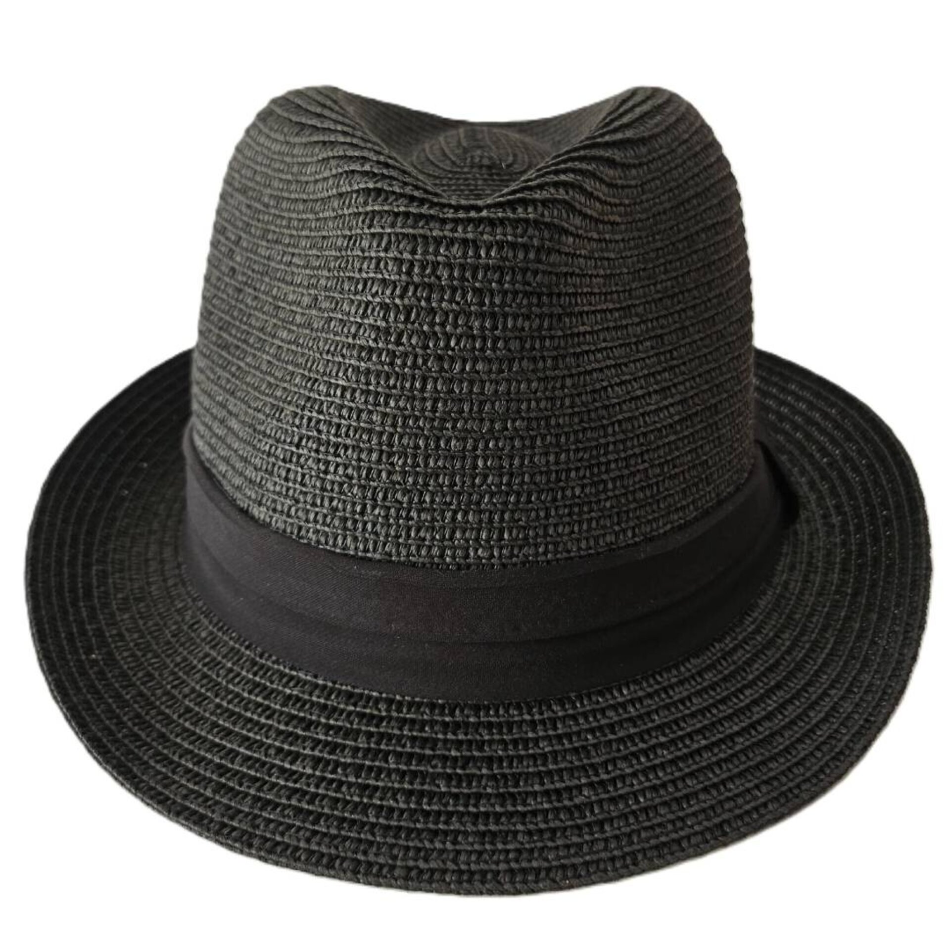 Sombrero Paja Negro Casual - Elegante, Transpirable y Ajustable | Trilby Adulto - 7
