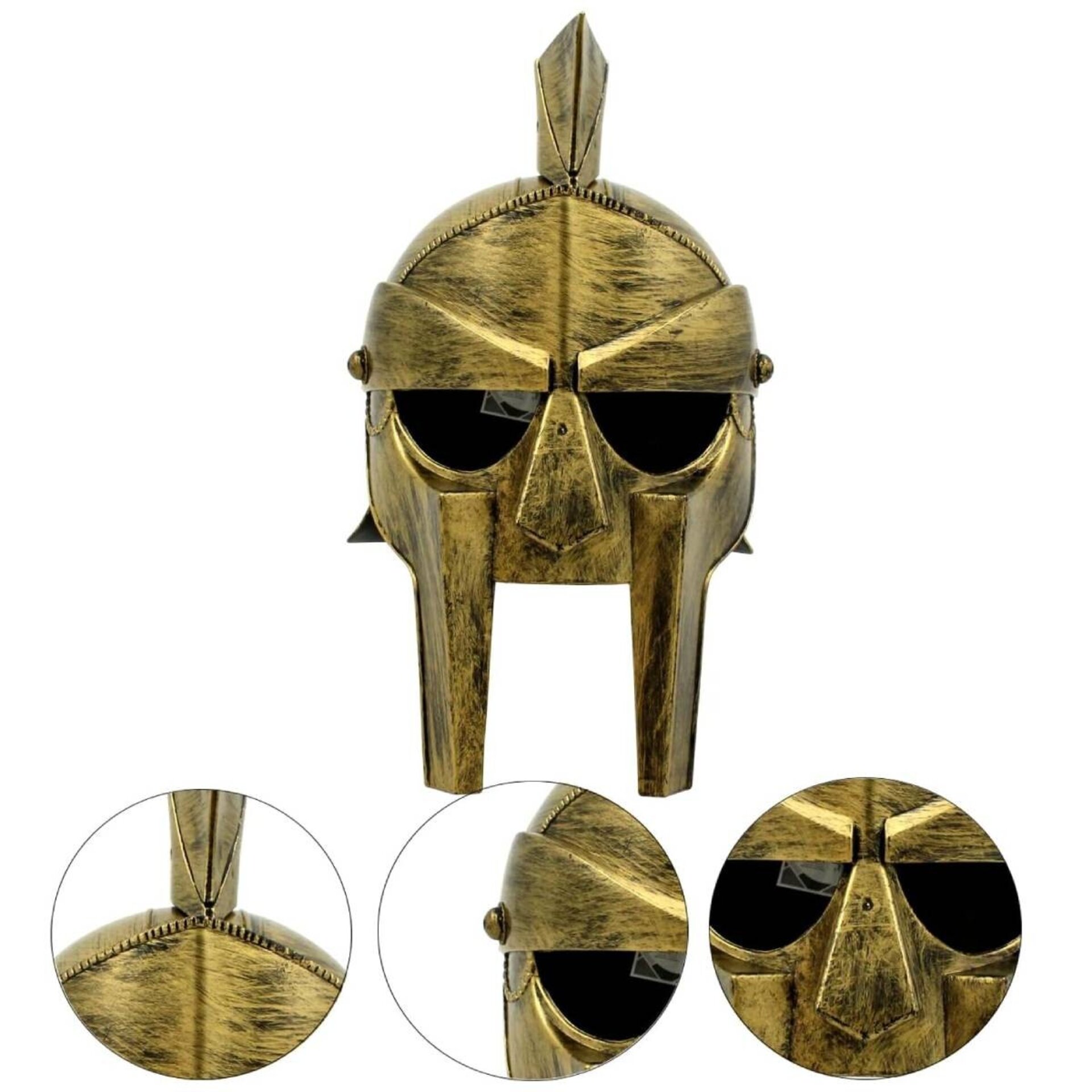 Casco Medieval para Disfraz Romano de Gladiador Guerrero Adulto Talla Única - 2