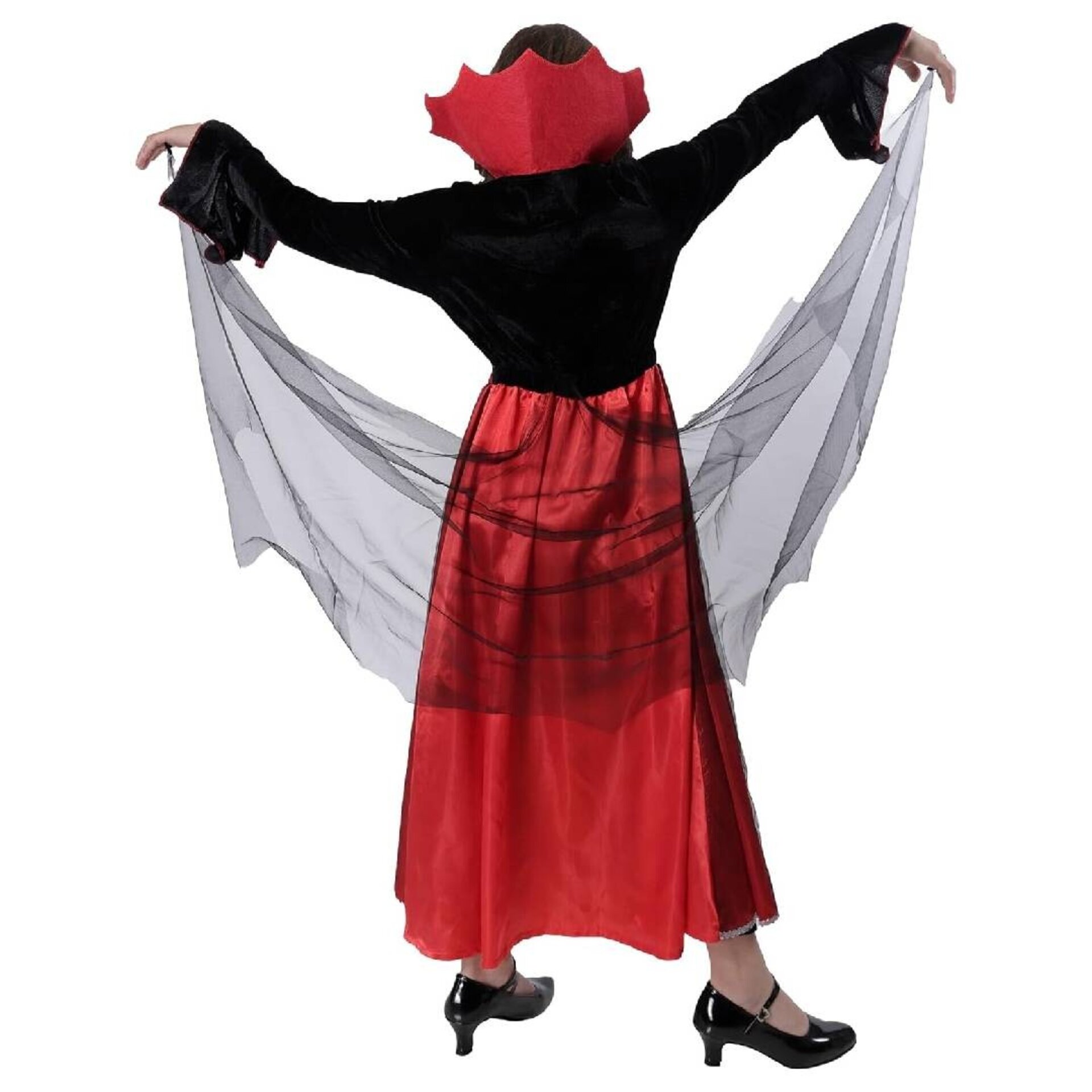Disfraz de Reina Medieval Niña. Vestido de Vampiresa con Velo. Tallas 3-12 Años. - 3