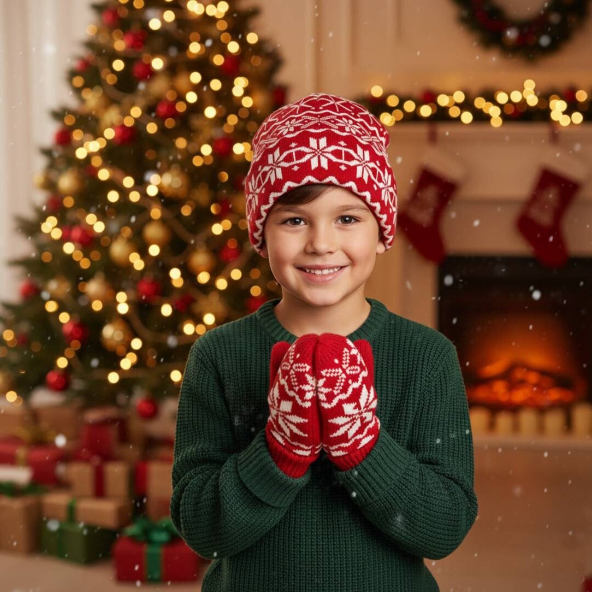 Conjunto 2 piezas Gorro y Manoplas Niños Jacquard | Calidez Invierno | 3-11 Años - 5