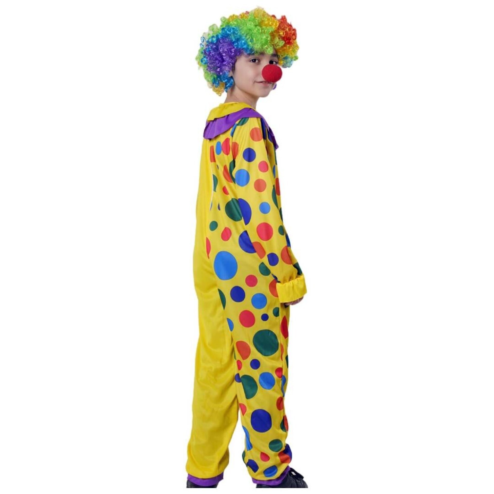 Disfraz Payaso de Circo. Traje Mono con Peluca y Nariz. Halloween Carnaval - 3