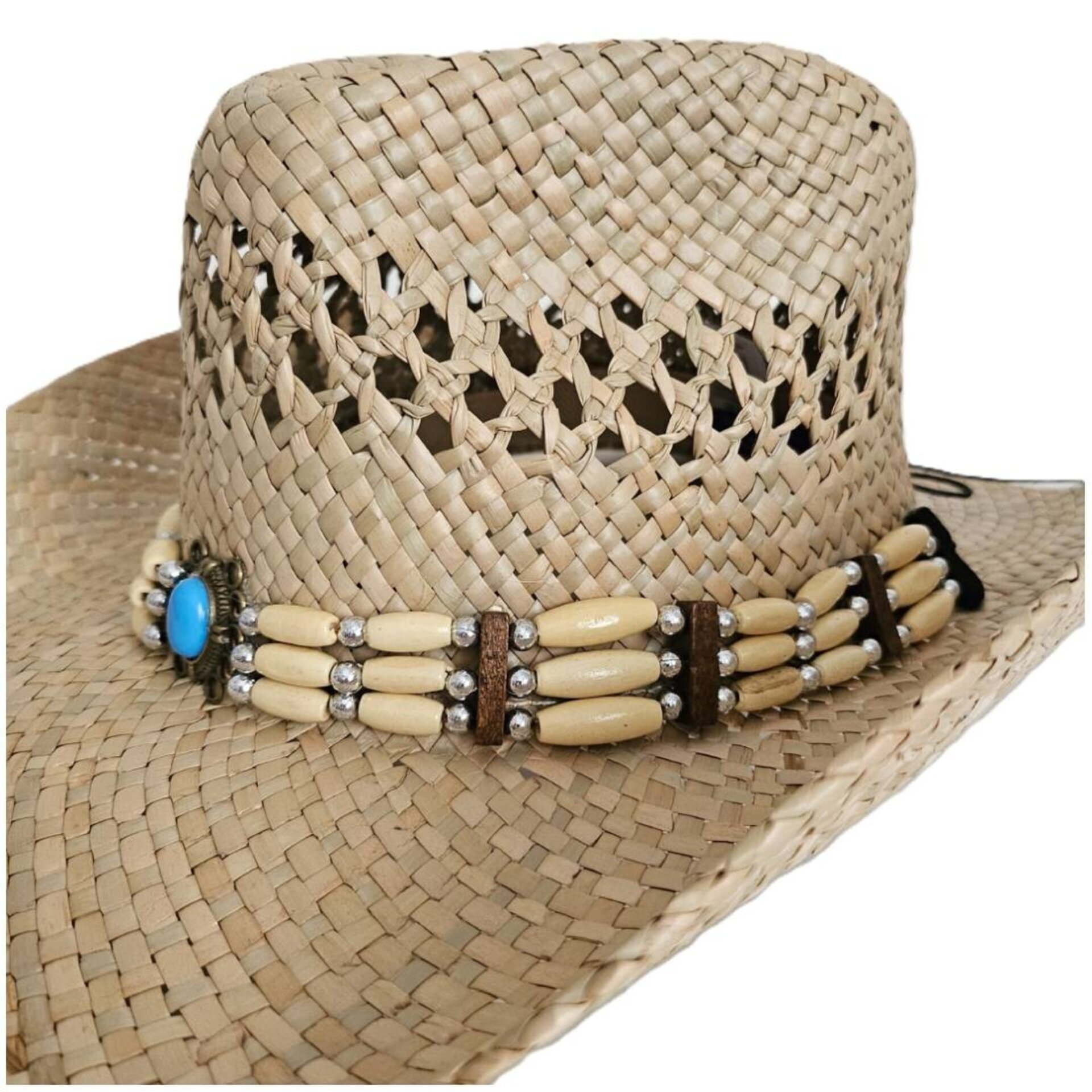 Sombrero Vaquero de Paja Artesanal Unisex | Estilo Western Bohemio Beige - 6