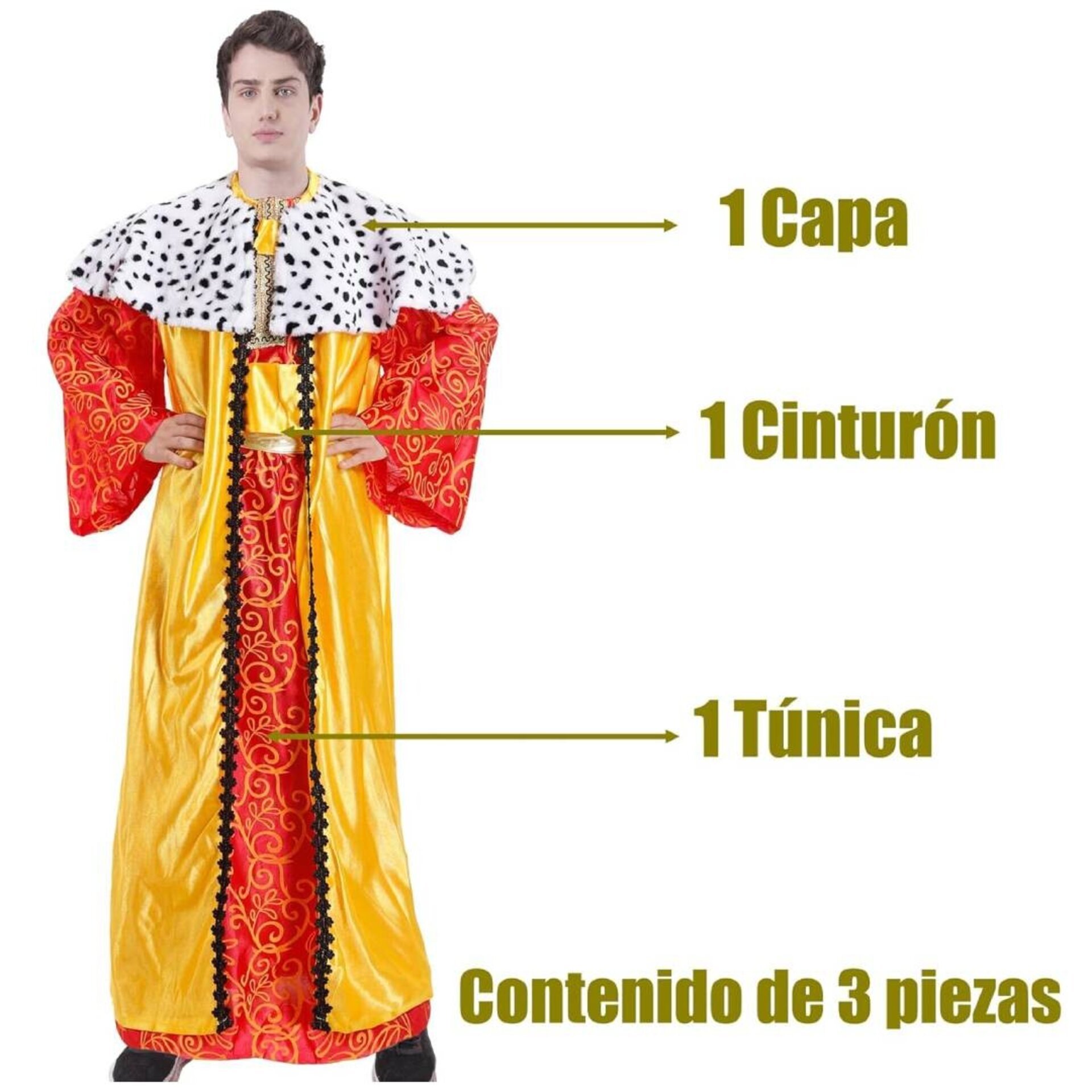 Disfraz Rey Mago Cabalgata de Reyes Reagalos Navidad Traje Adulto - 8