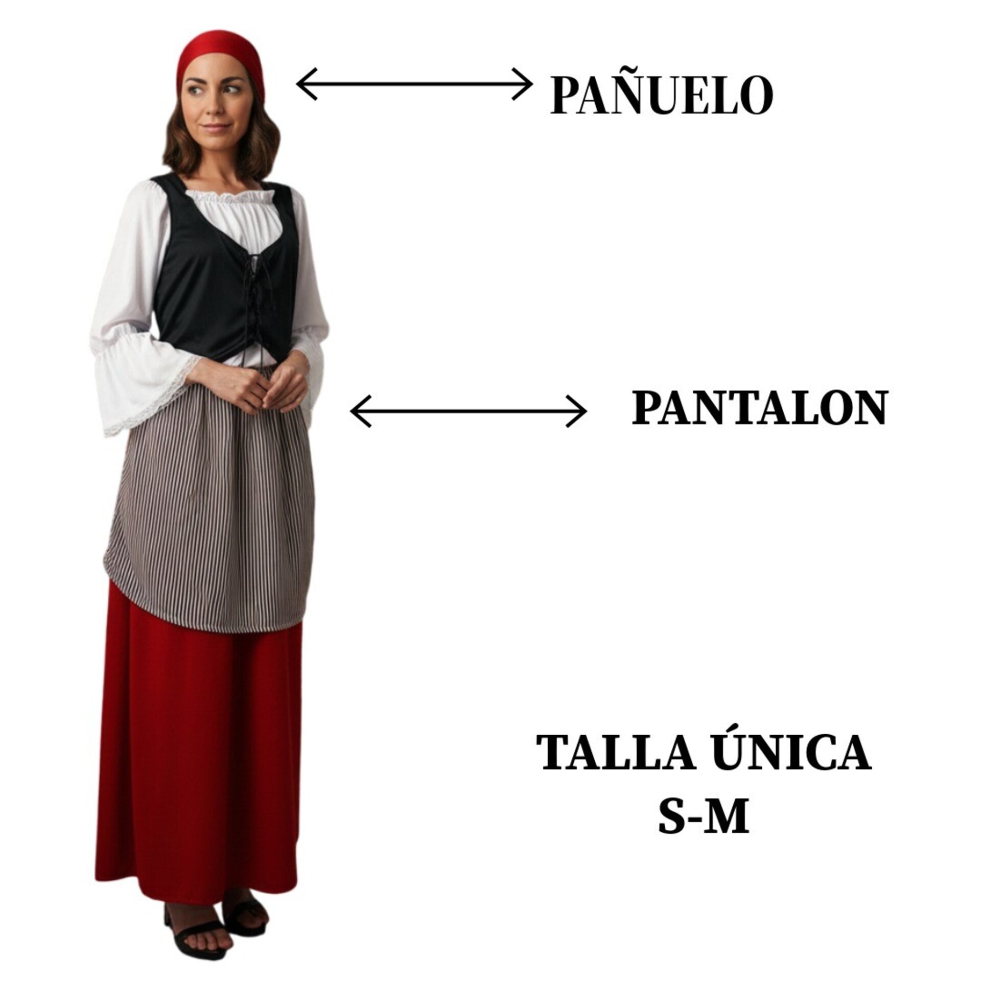 Disfraz de Pastora Campesina Navideña - Traje Tradicional Mujer - 3