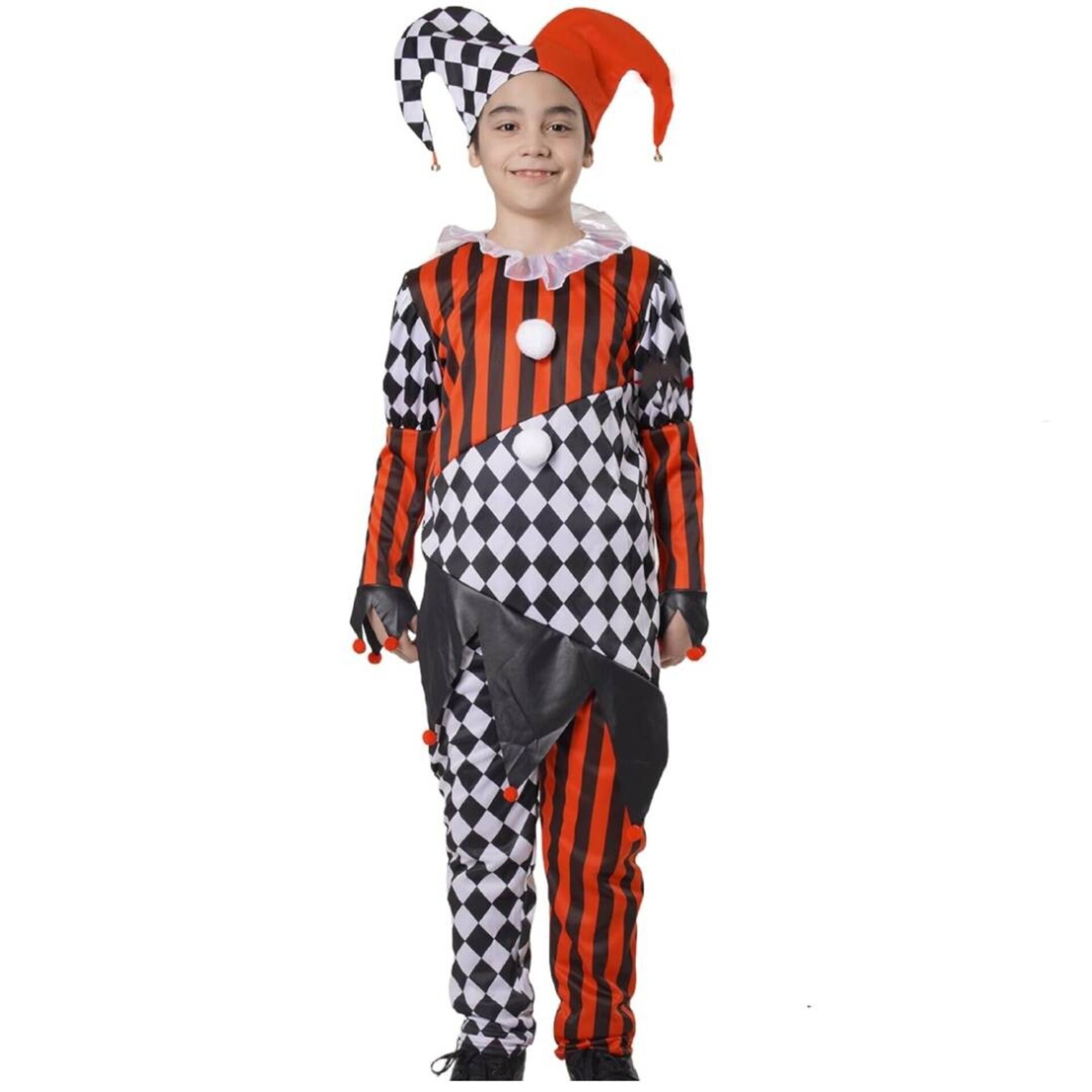 Disfraz de Payaso de Terror para Niños. Traje Arlequín Gorro Halloween Carnaval - 1