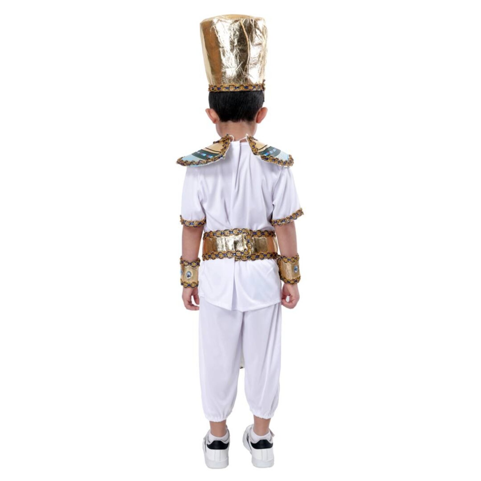 Disfraz de Faraón Príncipe Egipcio para Niños. Kit con Gorro, Collar y Cinturón. - 2