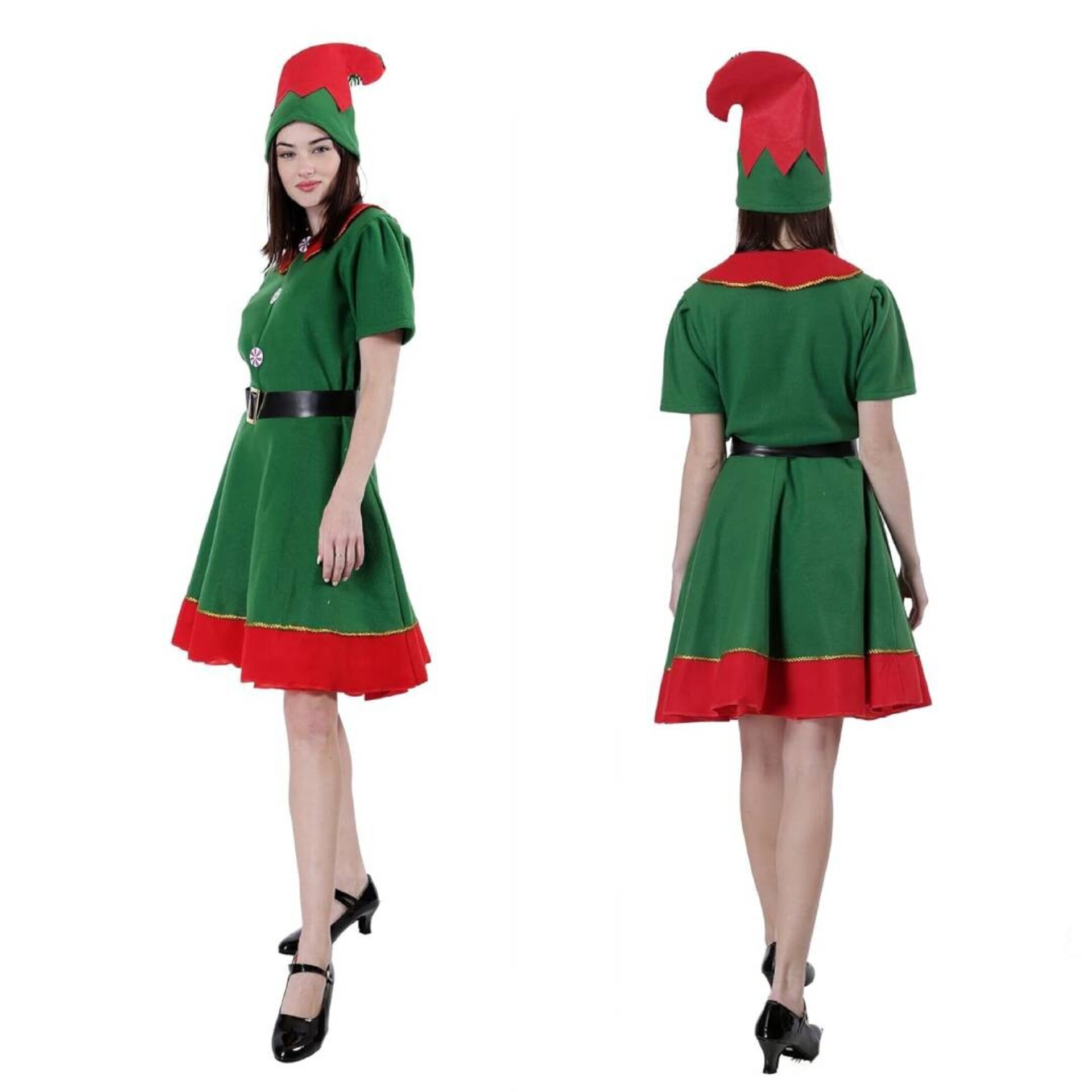 Disfraz Elfo - Duende Verde - Vestido Mujer Adulto - Navidad Regalos - 7