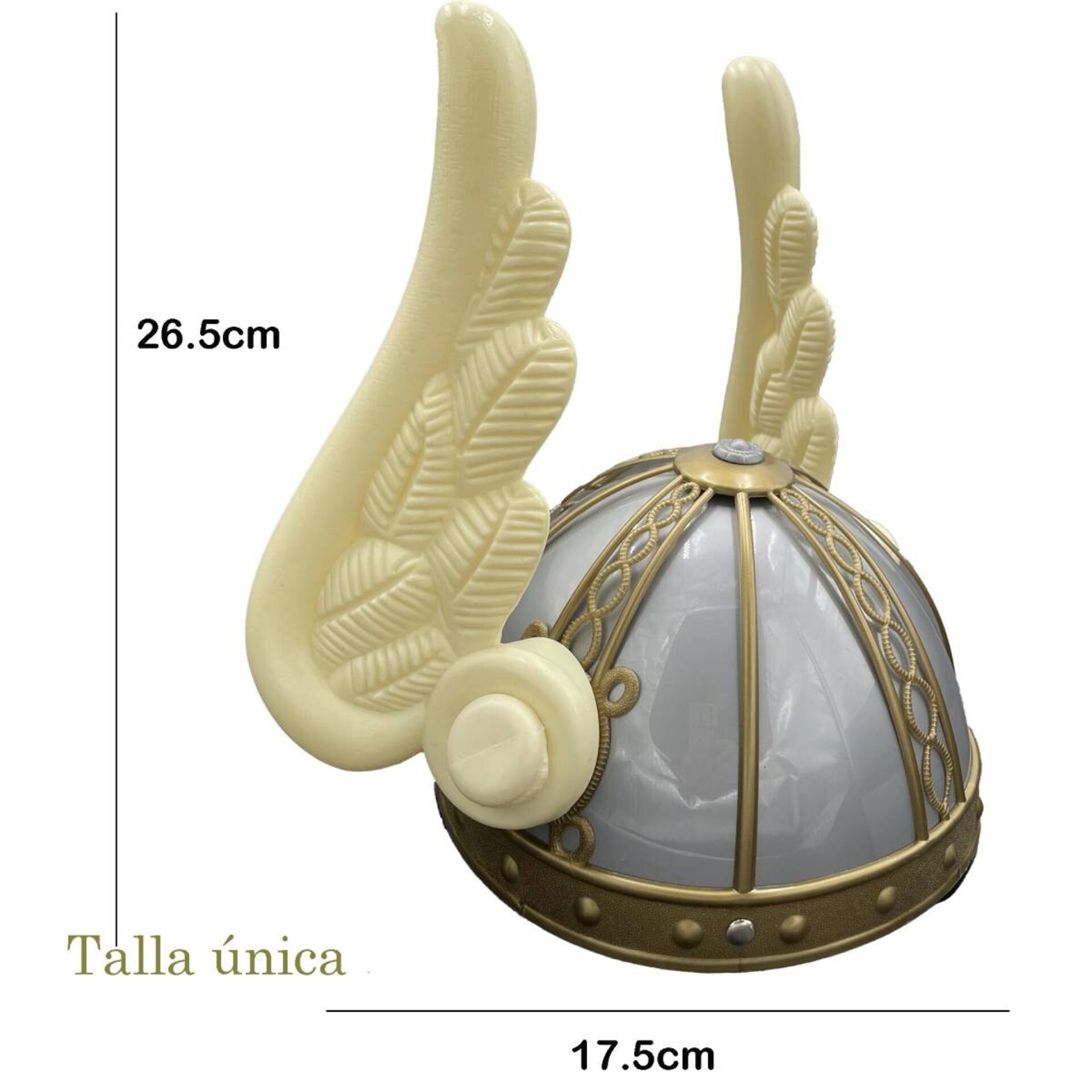 Casco con Alas para disfraz de Vikingo, Romano, Griego Talla única Adulto Hombre - 8