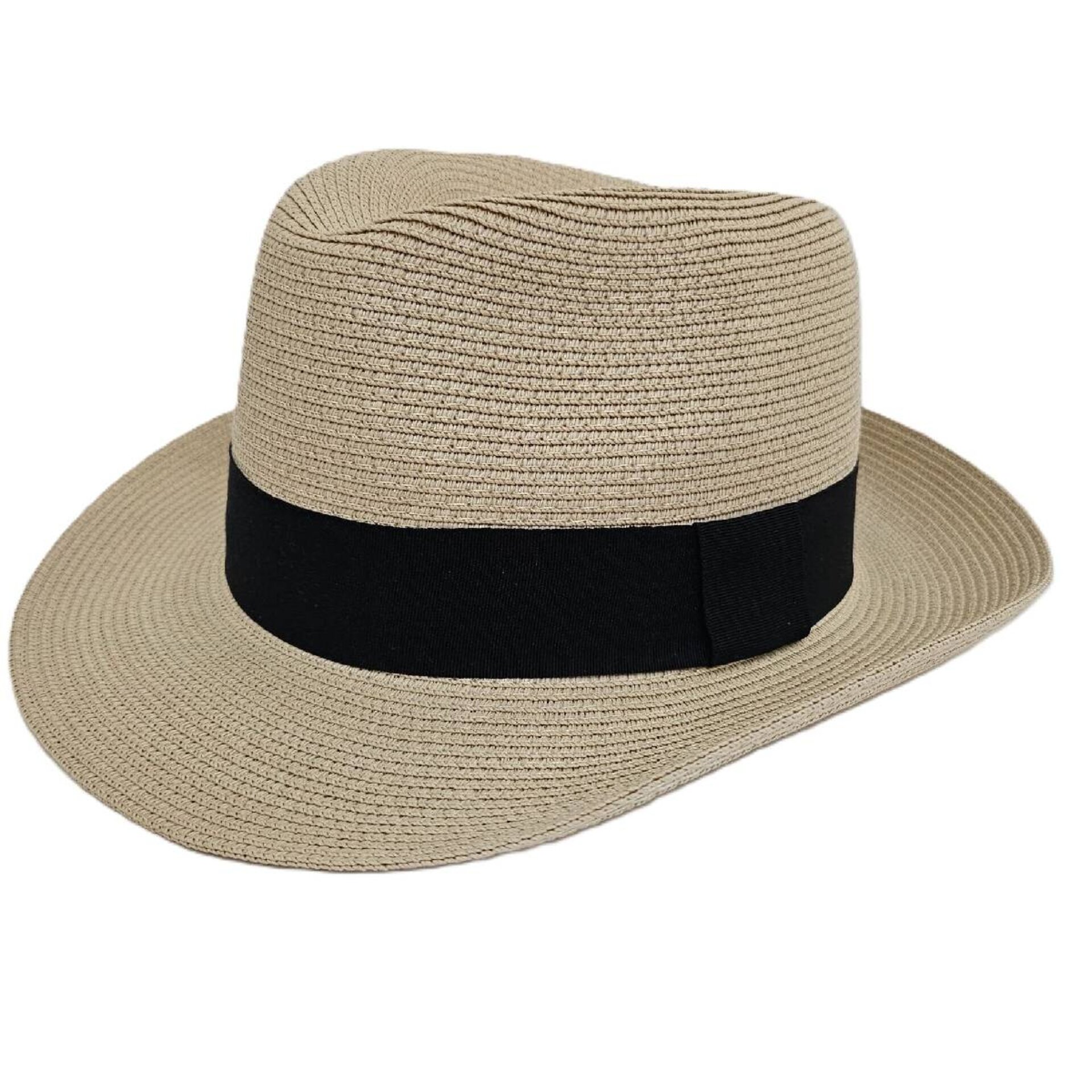 Sombrero de paja Fedora Sombrero Panamá de Playa Verano Ajustable Adulto Unisex - 7