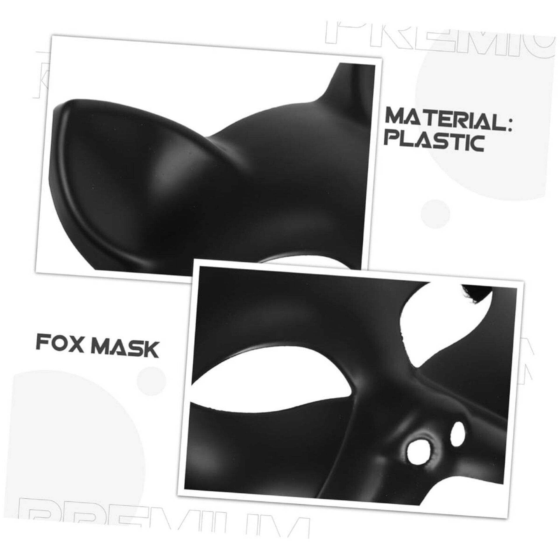 Máscara Gata Sexy Gatúbela Talla única ajustable para chicas Careta Negra - 2