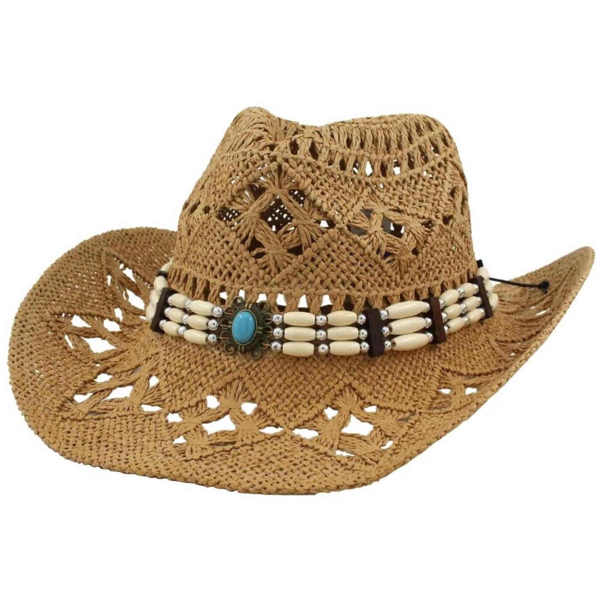 Sombrero Vaquero Paja Unisex Ajustable | Marrón Cowboy Western | Alas Anchas - 1