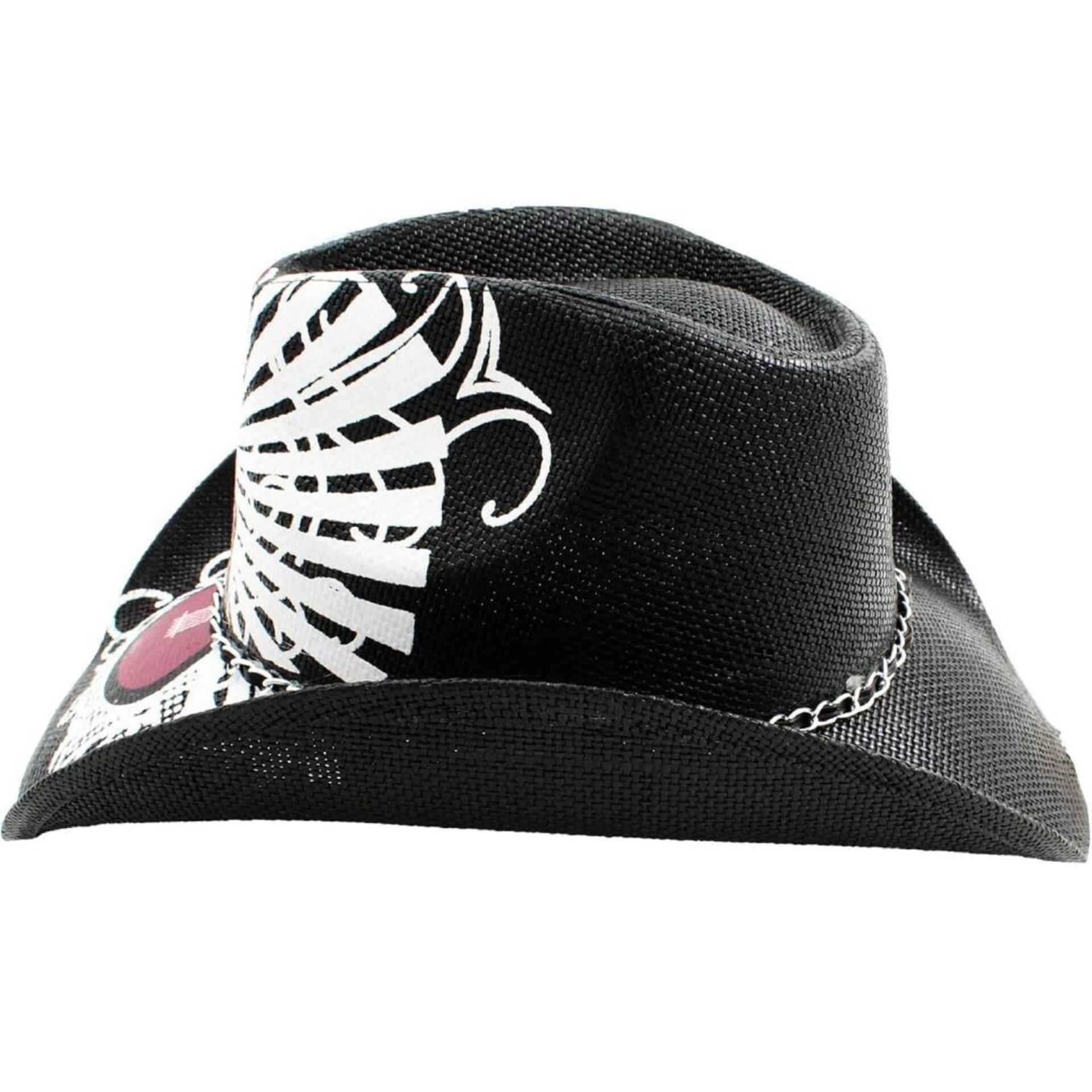 Sombrero Vaquero de Paja Estampado Unisex - Estilo Western Cowboy - Ala Ancha - 4
