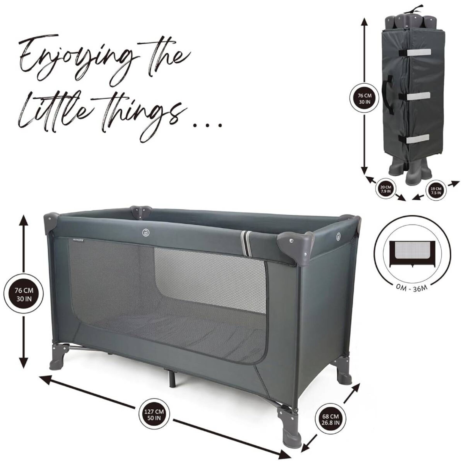 Cuna de bebé portátil de viaje, Cama plegable ajustable para Bebes hasta 15 kg - 2