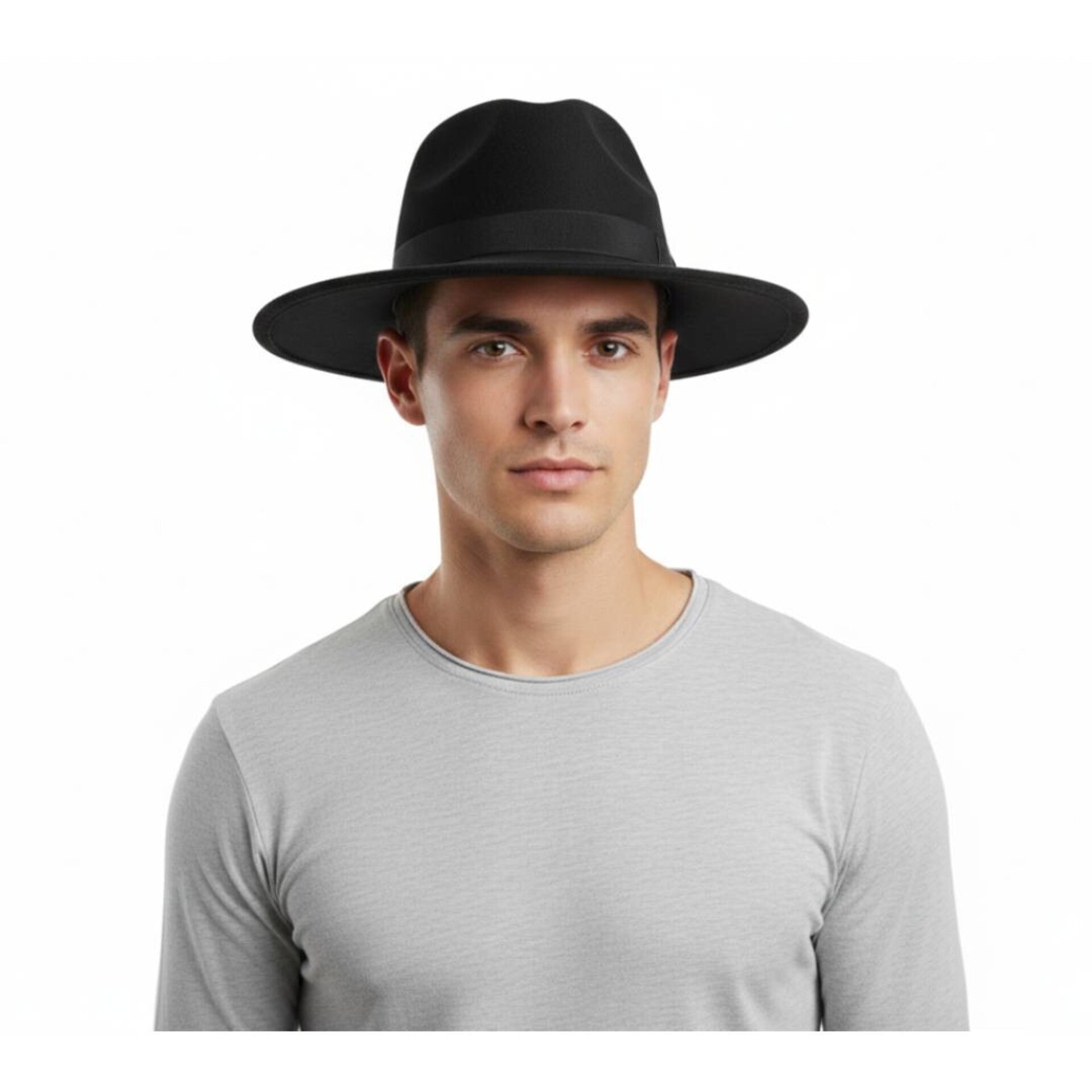 Sombrero Negro Fedora Español Sevillano de ala ancha Hombre Adulto Talla única - 6