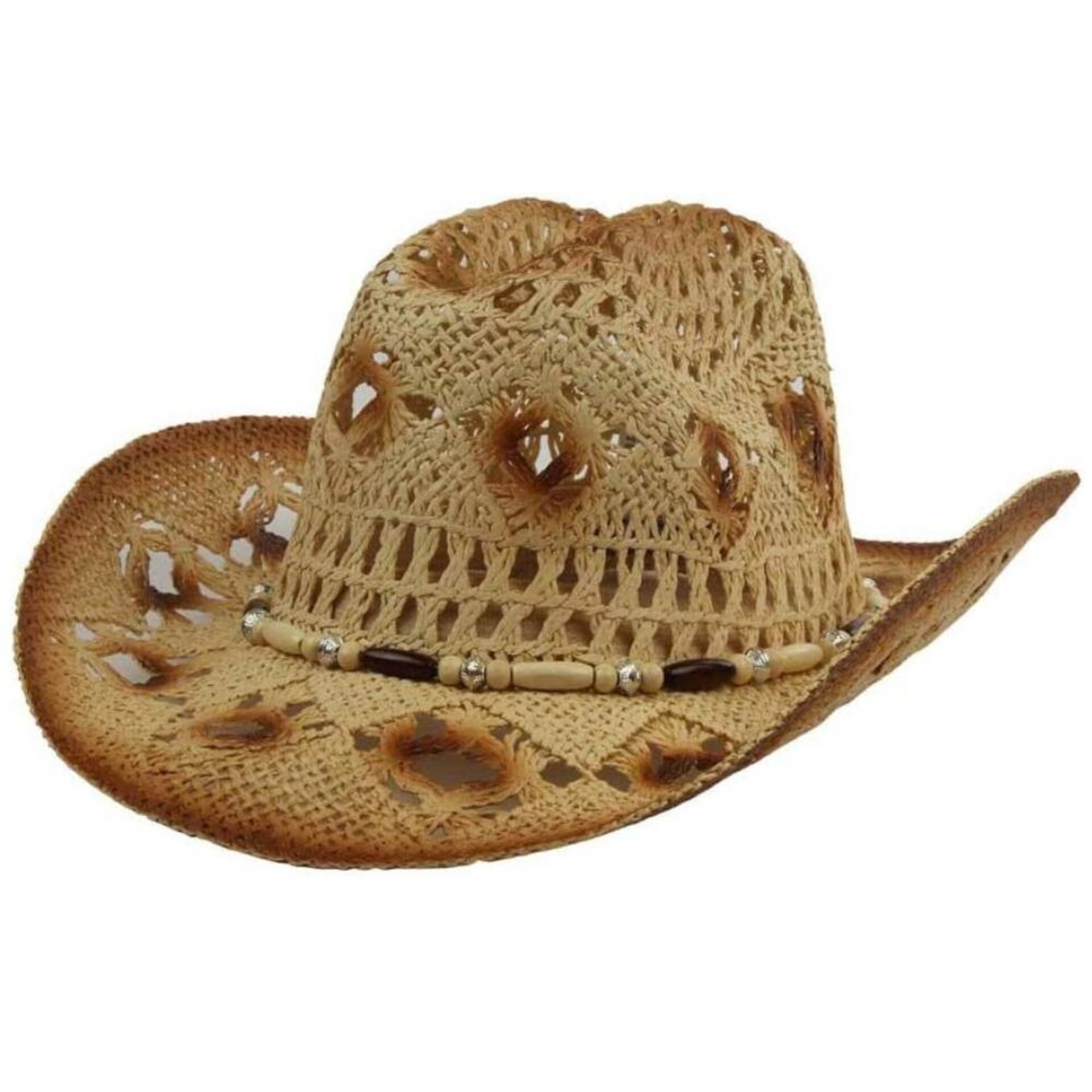 Sombrero Vaquero Paja Rústico | Unisex Western | Estilo Desgastado Cowboy - 1