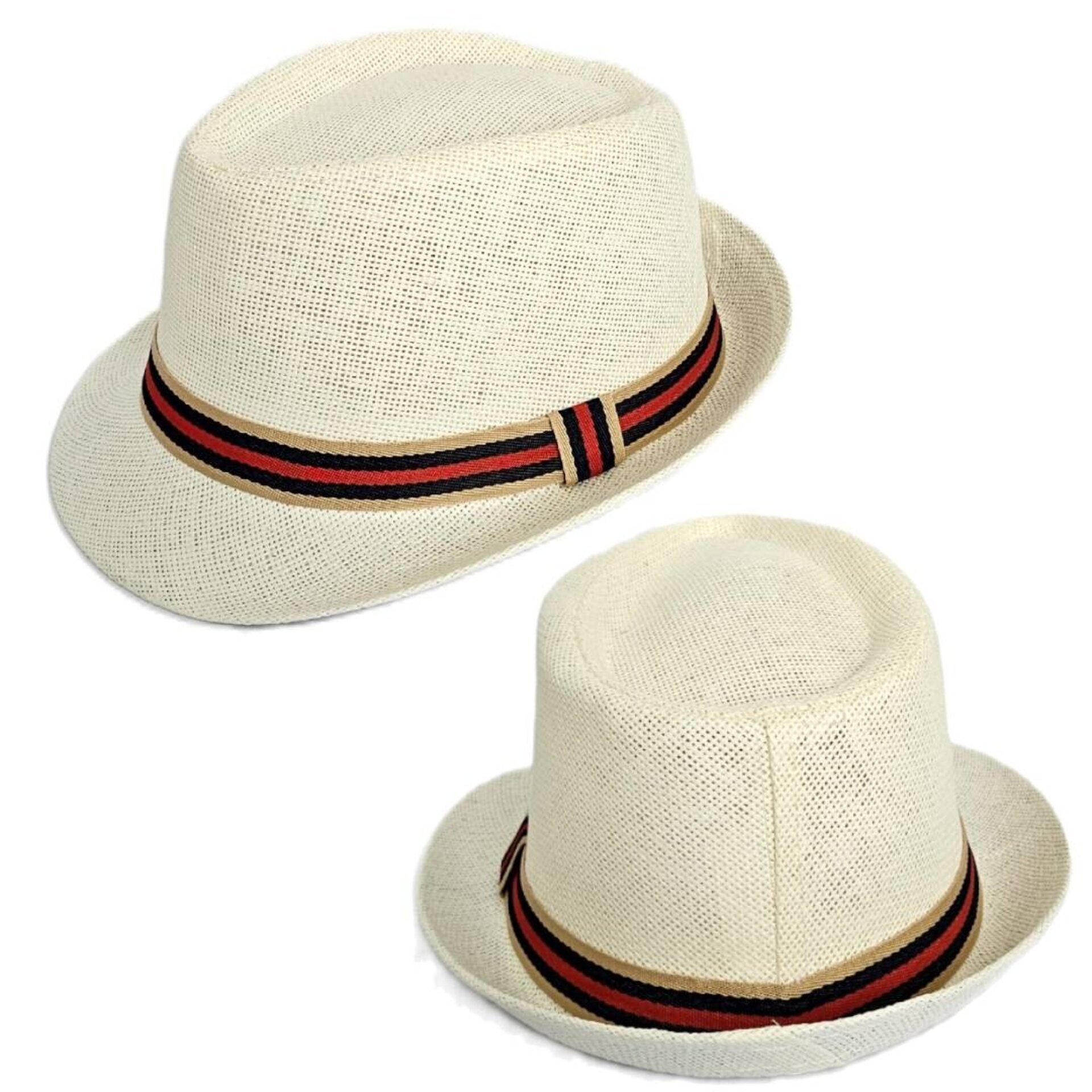 Sombrero Trilby Fedora Beige claro Paja de Papel Clásico Borsalino Talla M/L - 6
