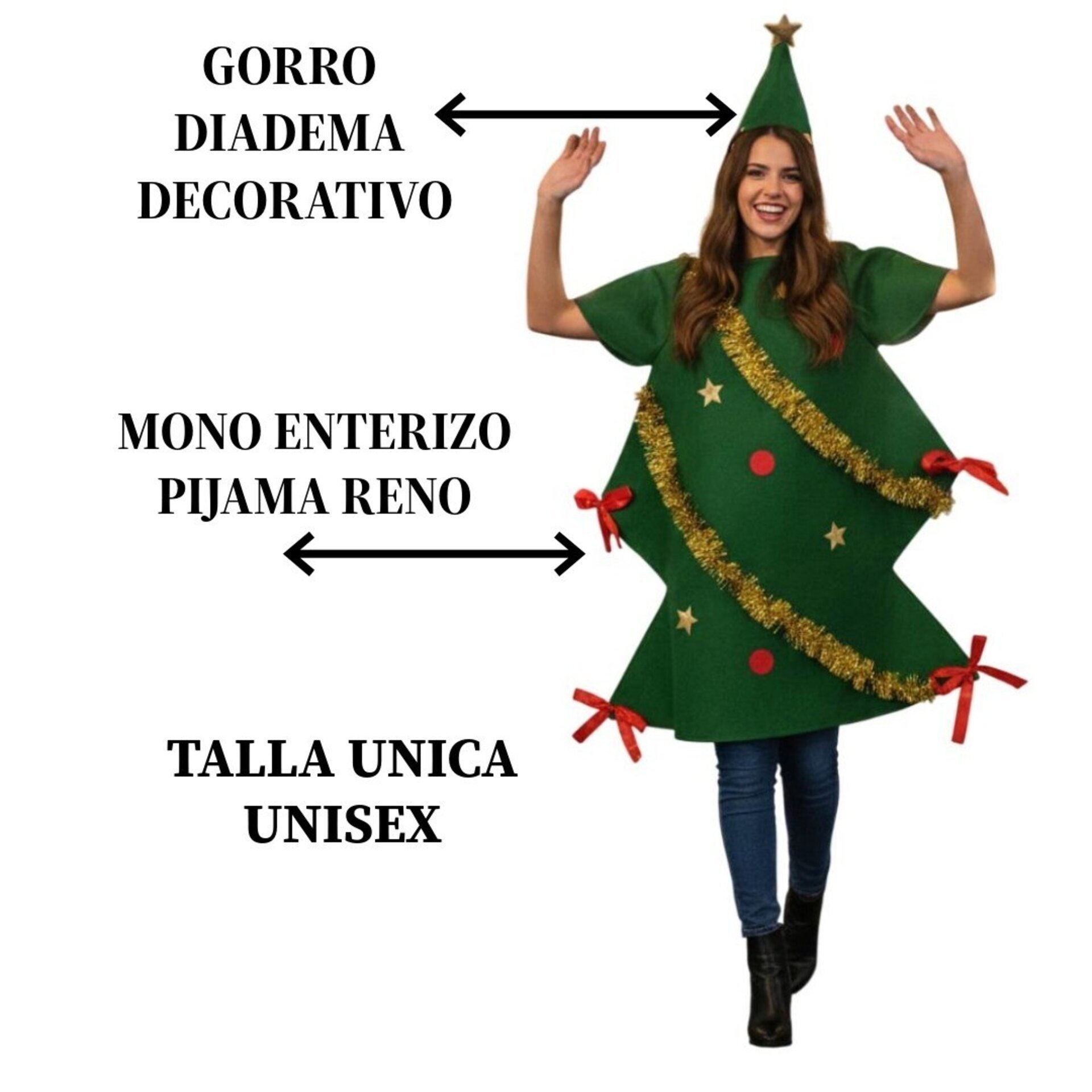 Disfraz de Árbol de Navidad Decorado - Traje Navideño Unisex Divertido | Fiesta - 2