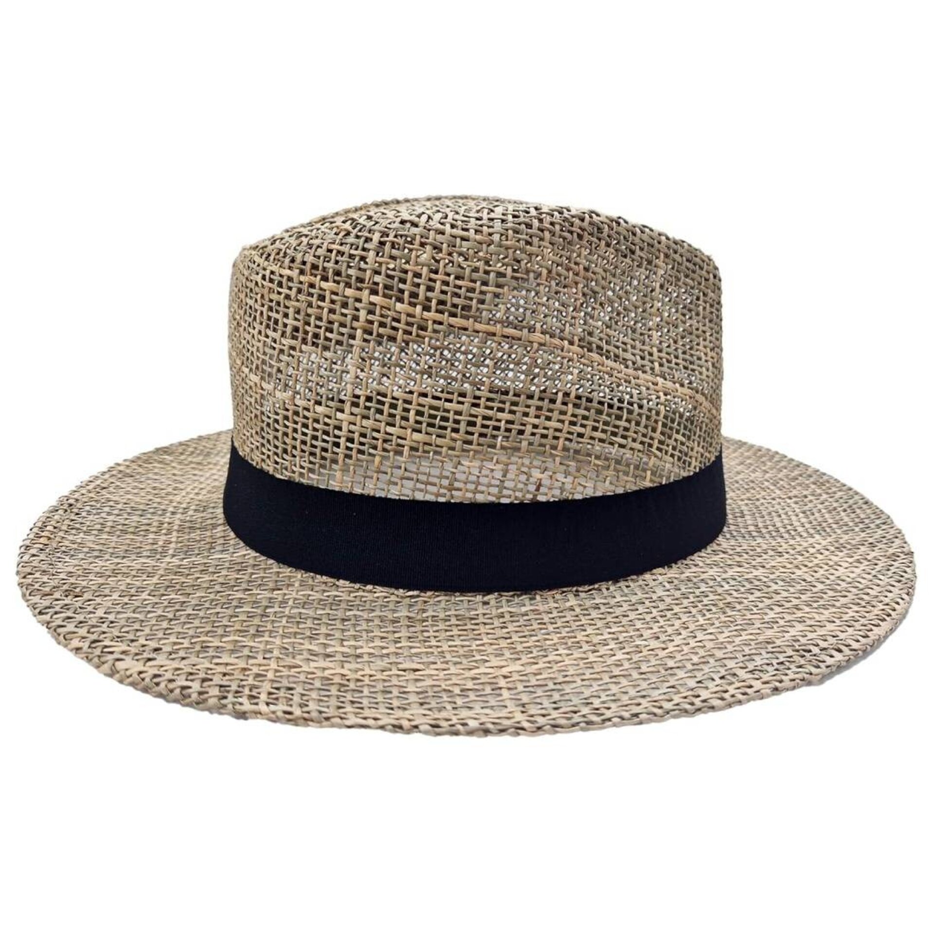 Sombrero Paja Natural Hombre Mujer Estilo Panamá, ala Ancha, Cinta Decorativa - 4