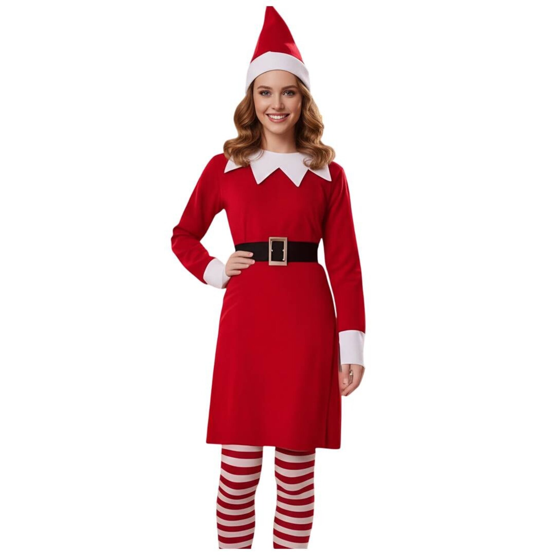 Disfraz Elfo rojo Elegante - Conjunto rojo navideño para Mujer | Fiesta Navidad - 4