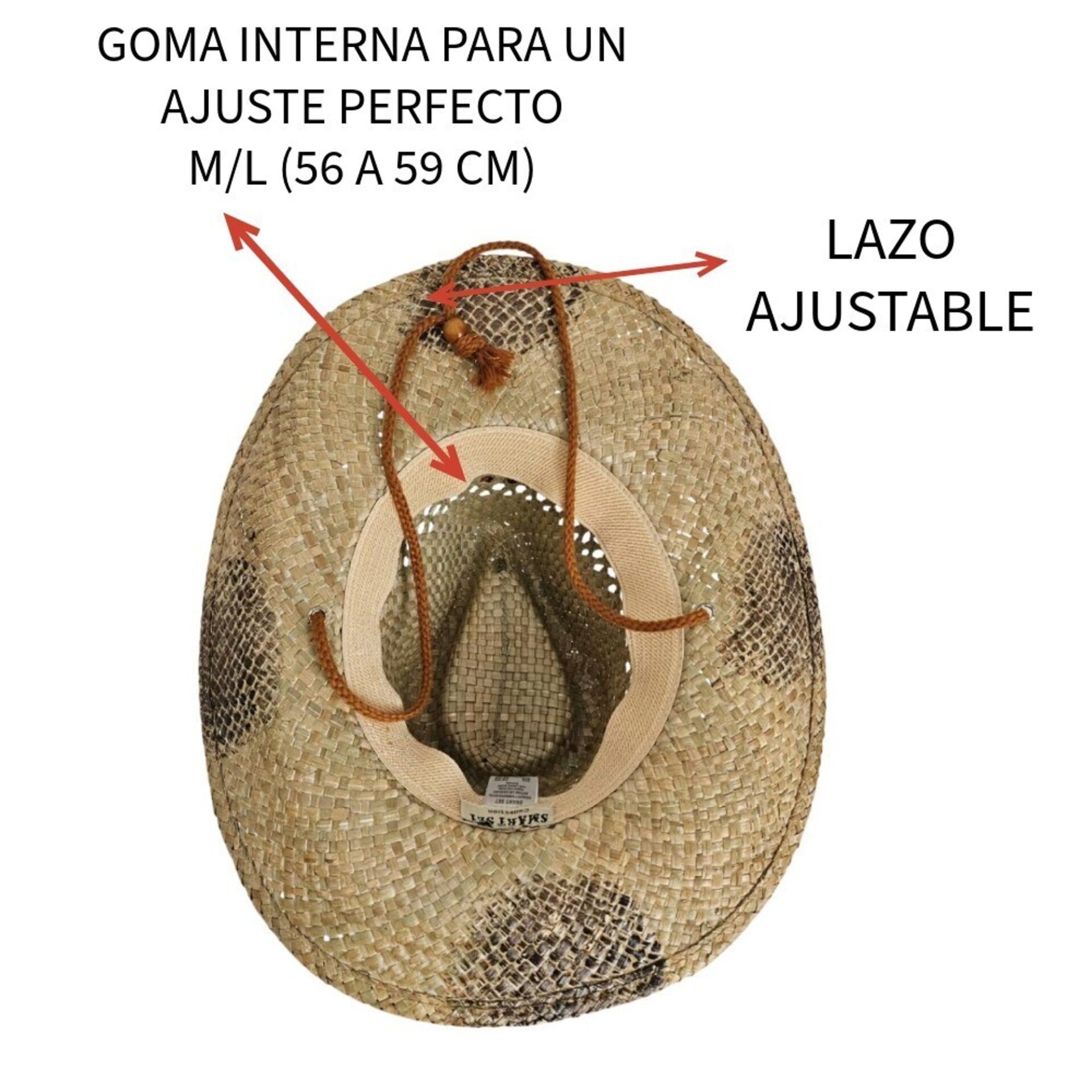 Sombrero Paja Natural Unisex | Estampado Serpiente | Ajustable Western - 8