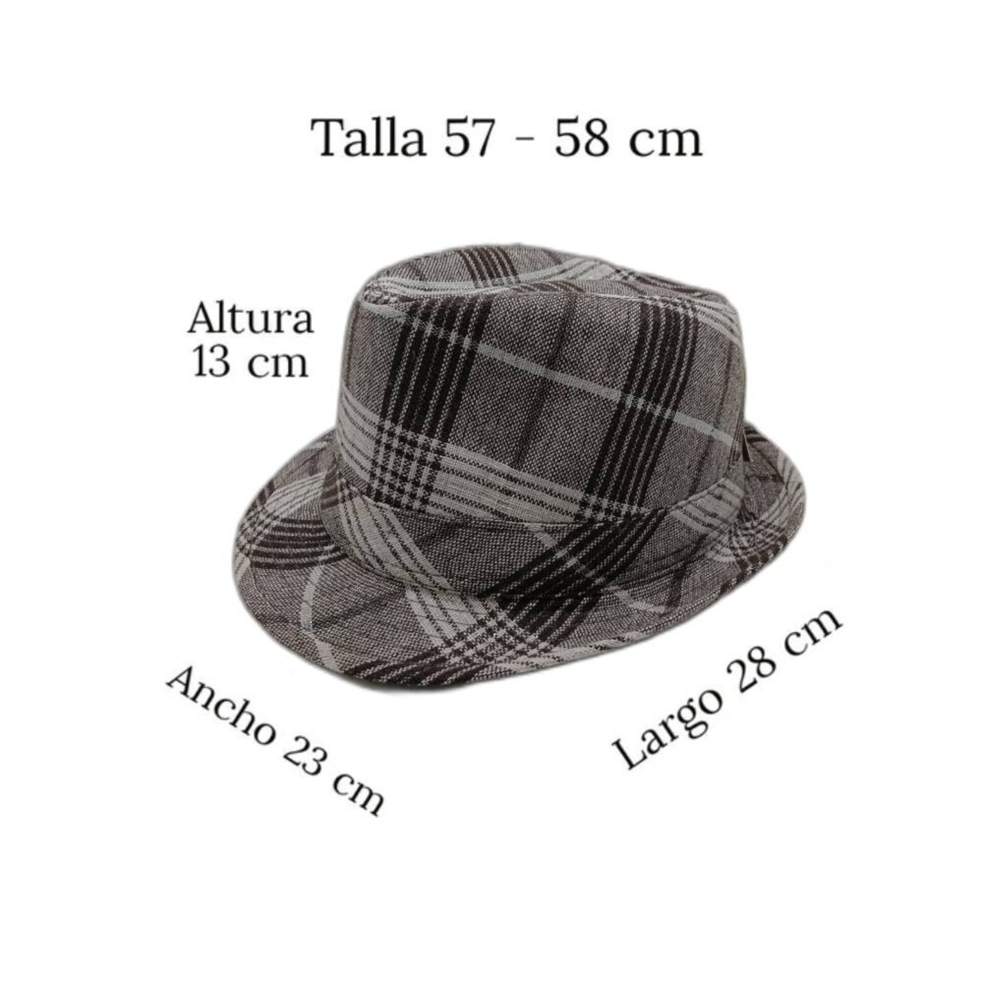 Sombrero Fedora Clásico fieltro Uso Diario Talla 57/58 CM - 4