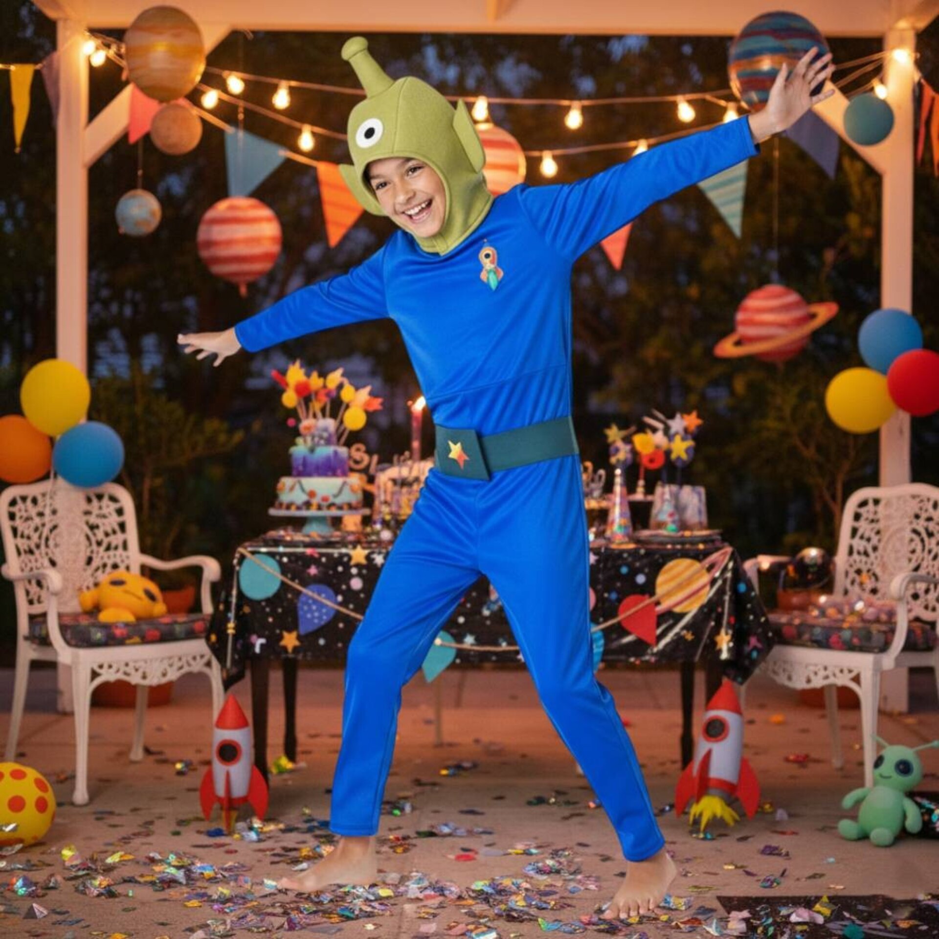 Disfraz de Marciano Galáctico para Niños - Traje de Alienígena Azul | Carnaval - 4