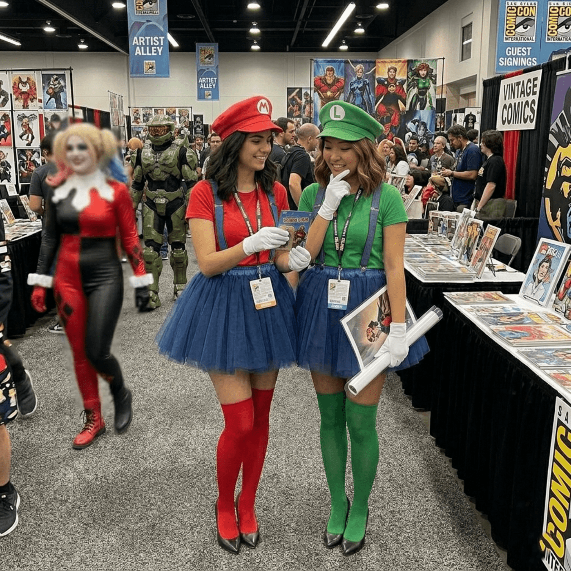 Disfraz de Fontanera para Mujer Pack Completo con Tutú, Gorra y Medias - Sexy - 9