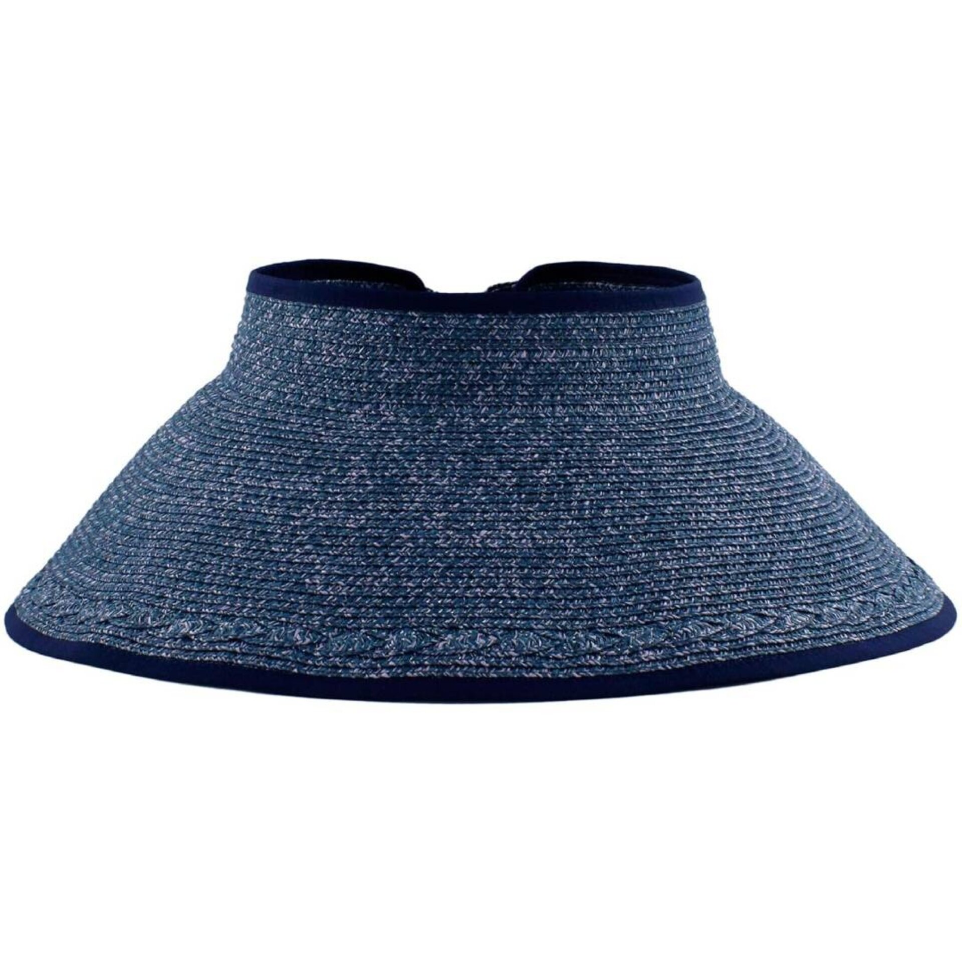 Visera paja azul - Sombrero verano con Velcro - 1