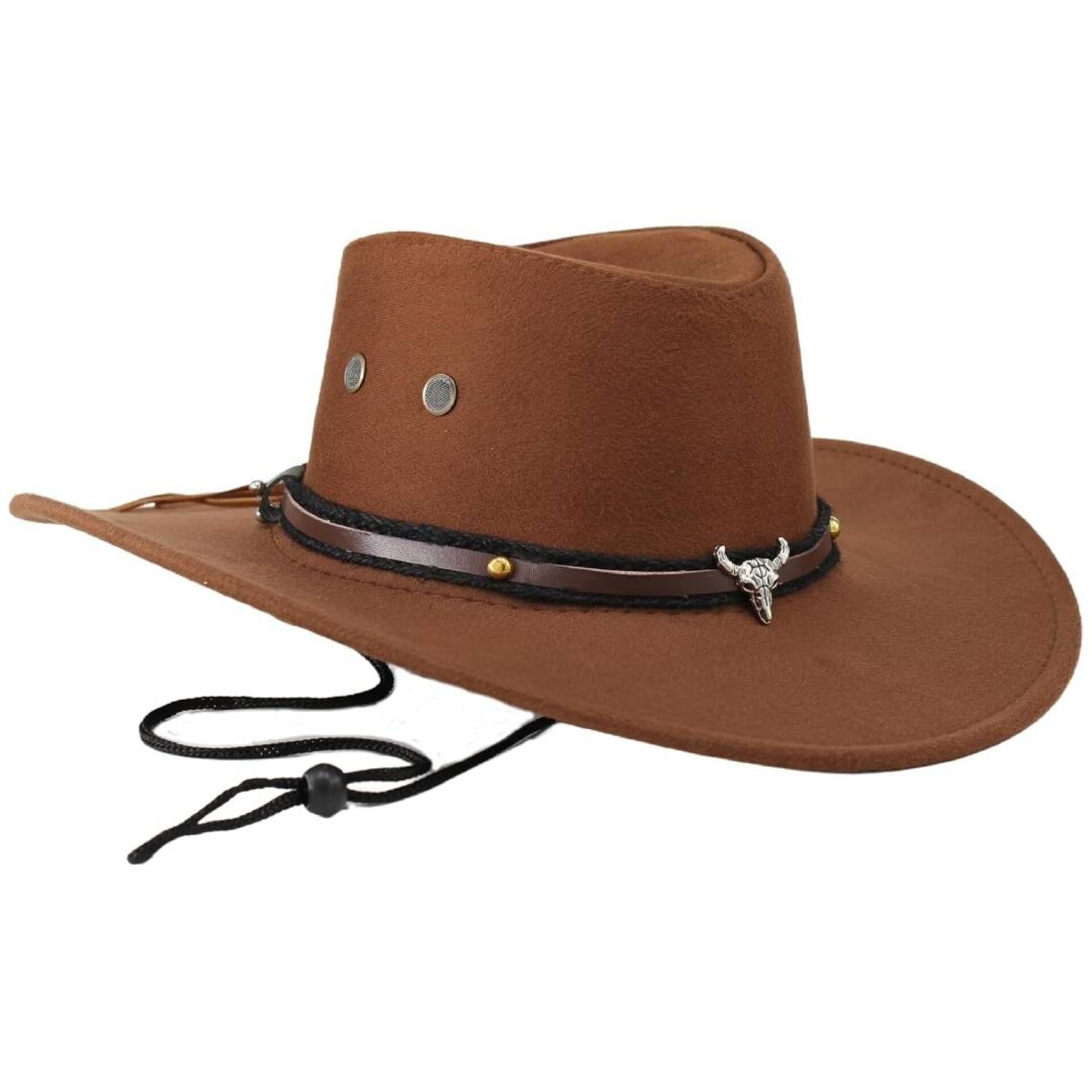 Sombrero Vaquero Cowboy Western Talla Ajustable S/M para Hombre Mujer Marrón - 1