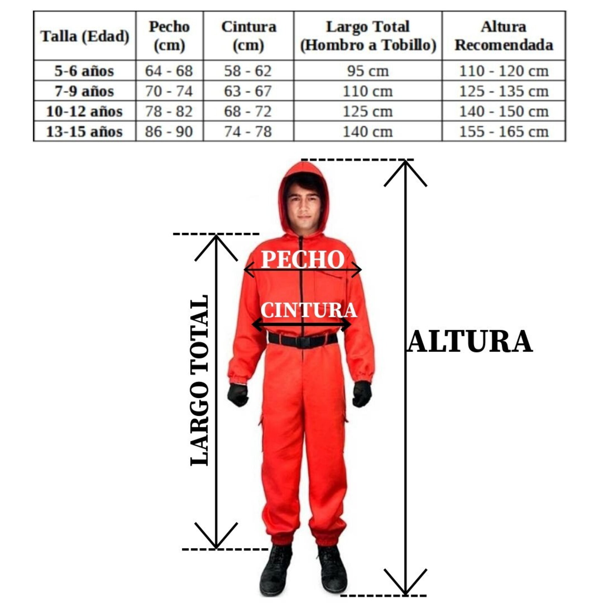 Disfraz Juego del calamar Niños Guardia Soldado Enmascarado Triangulo Squid Game - 11