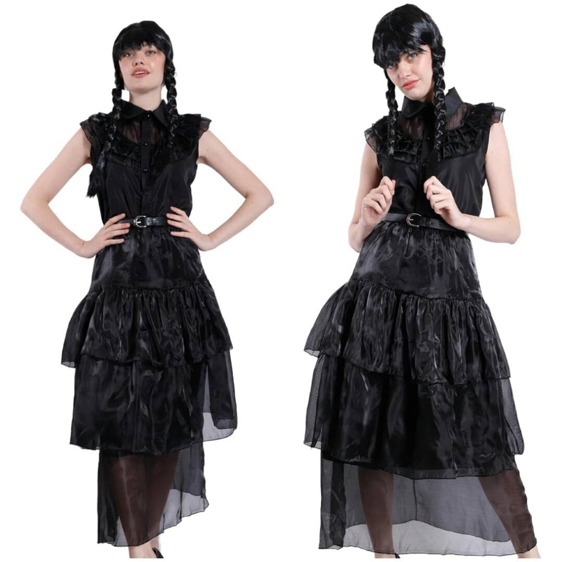 Disfraz de Baile de Miércoles Addams para Mujer. Vestido de Gala Gótico Merlina - 5