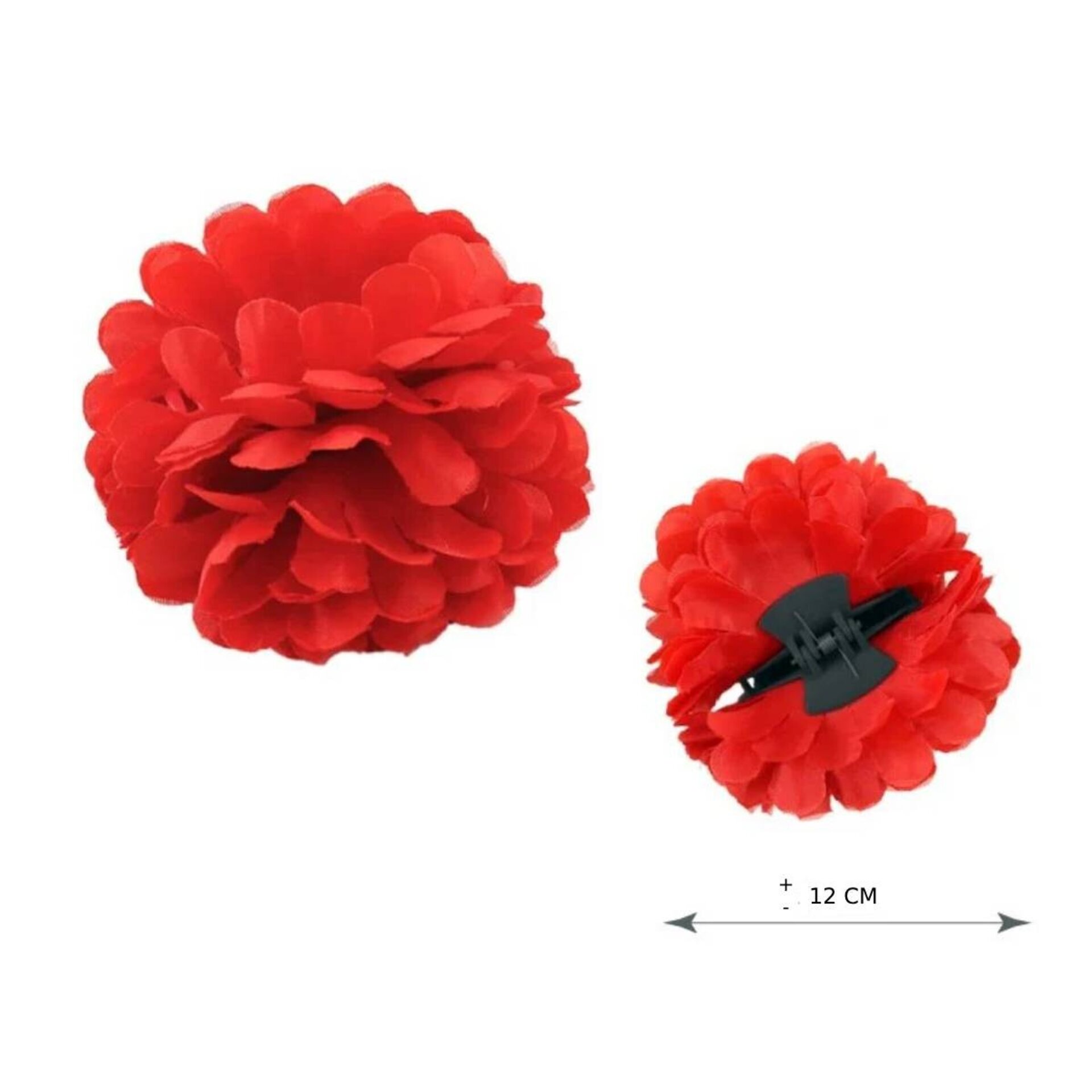 Flor Flamenca Pinza Clavel Rojo Accesorio para pelo chulapa Chulapo Bodas - 3