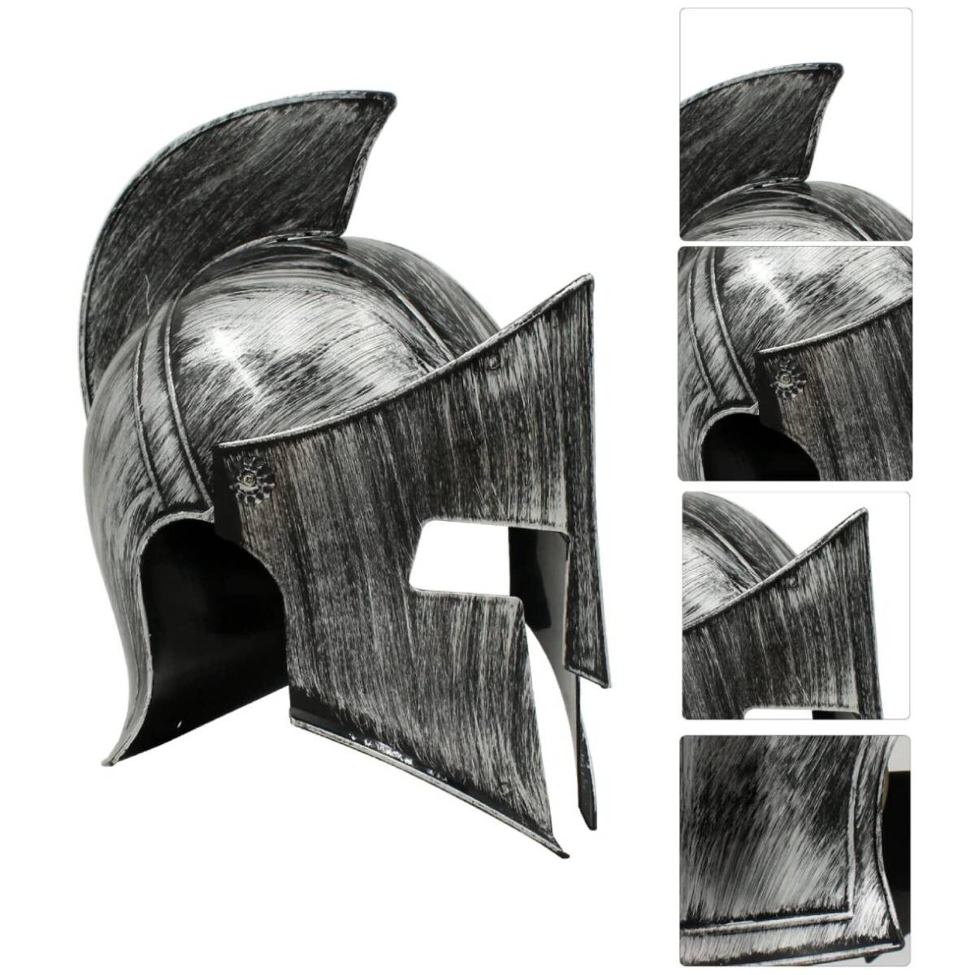 Casco Medieval Espartano Disfraz Romano de Gladiador Guerrero Adulto Talla Única - 4