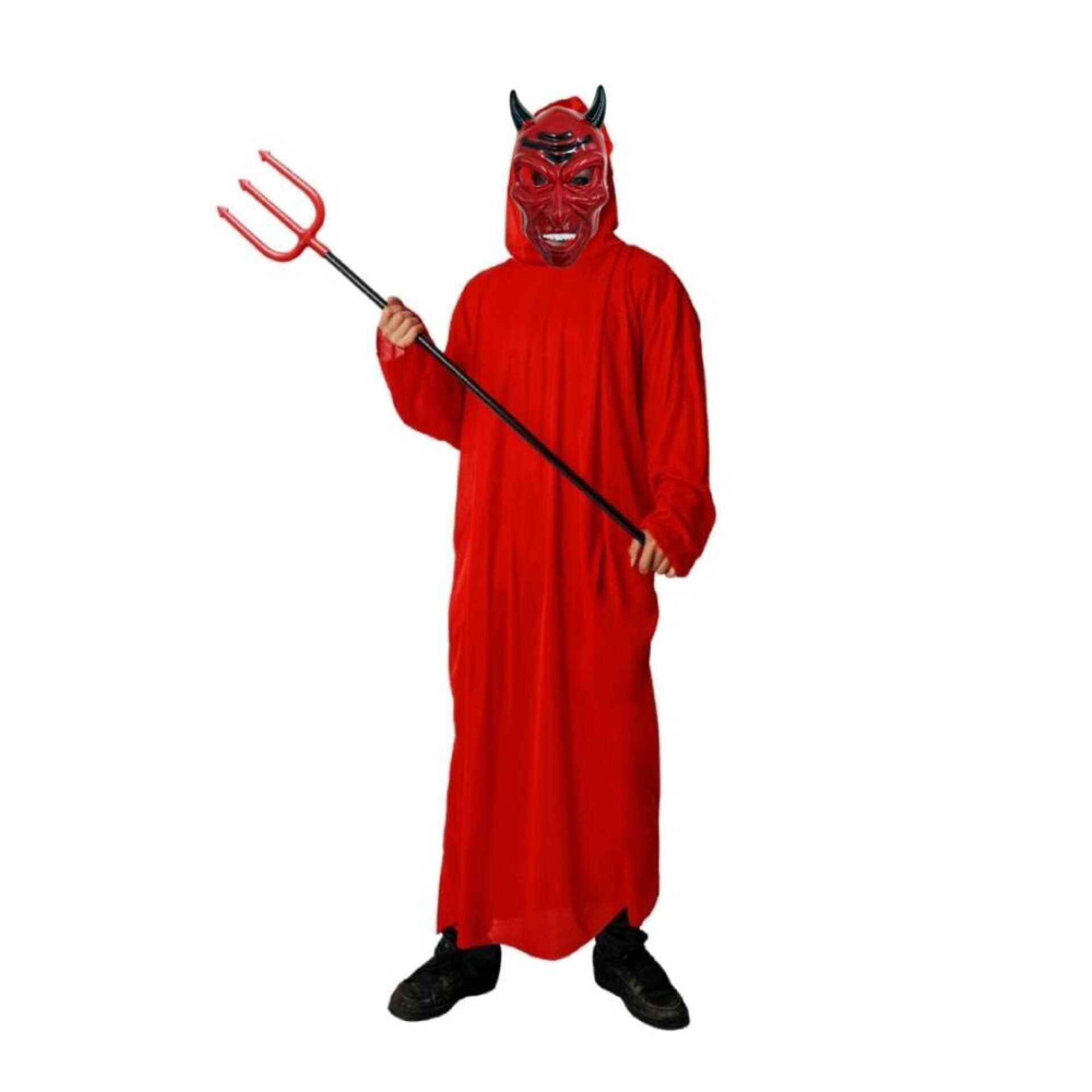 Disfraz Diablo Adulto | Túnica Roja Satán + Máscara y Tridente - 1